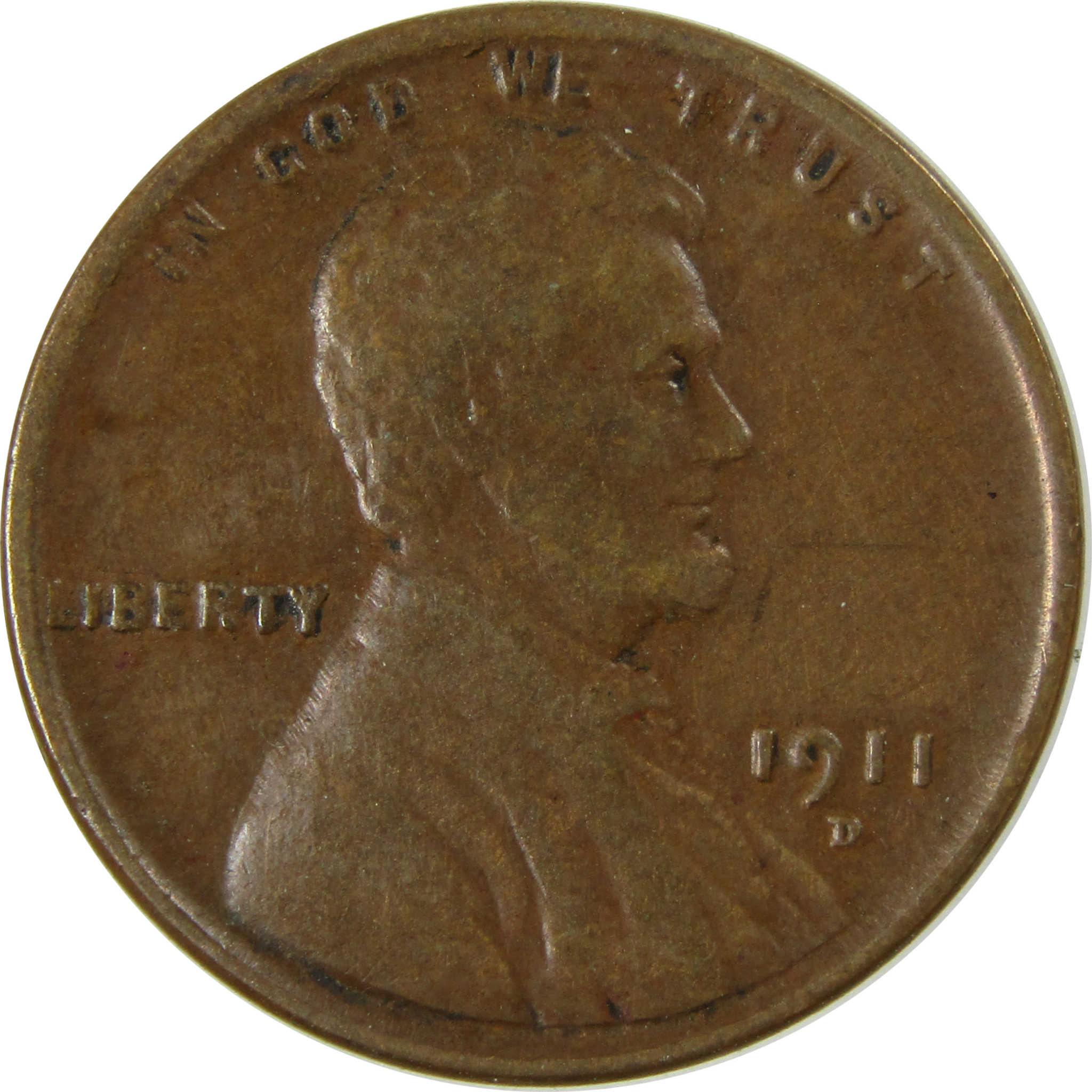 1911 D Lincoln Wheat Cent VF Very Fine Details Penny SKU:I26360