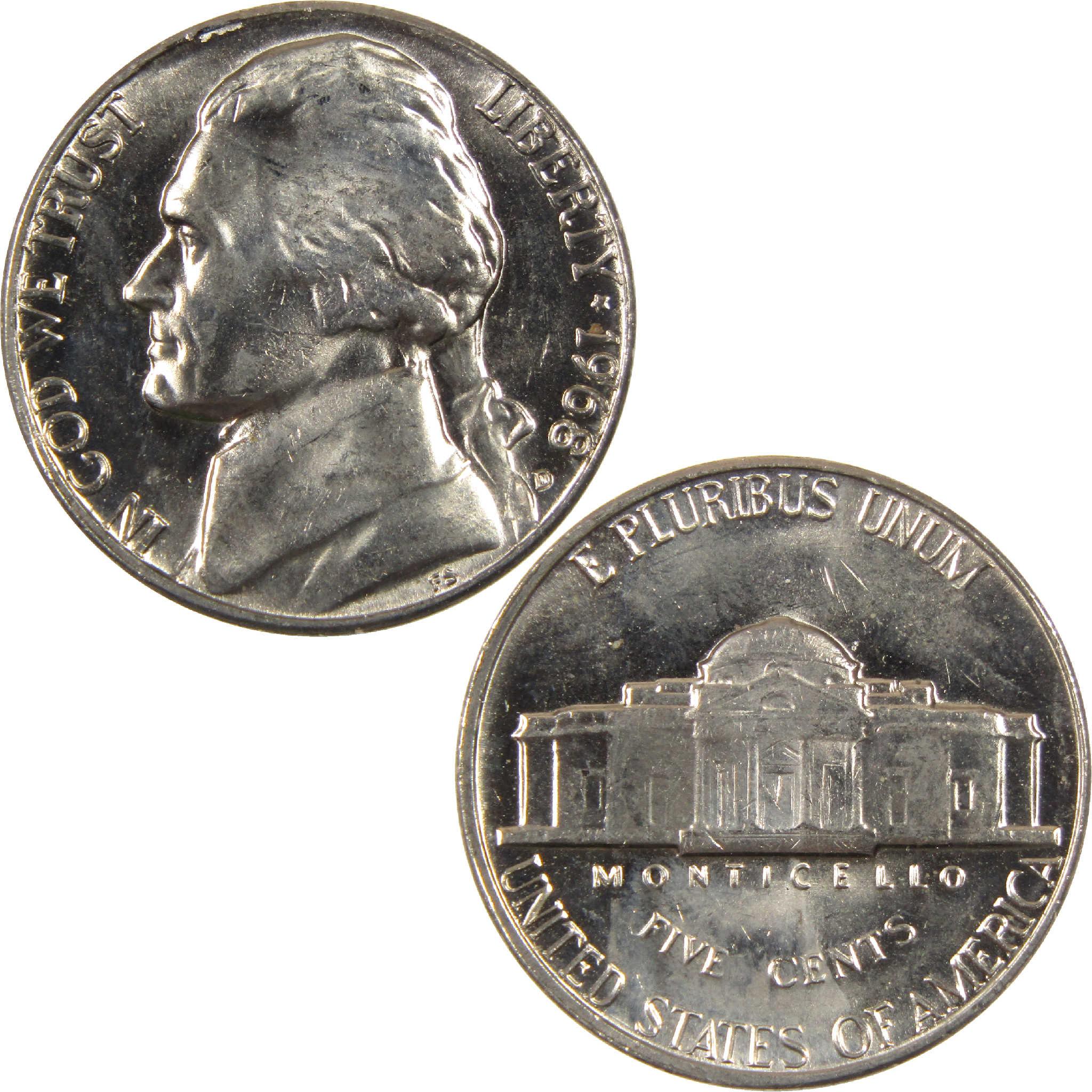 1968 Jefferson nickel collectible coin showing obverse portrait and Monticello reverse