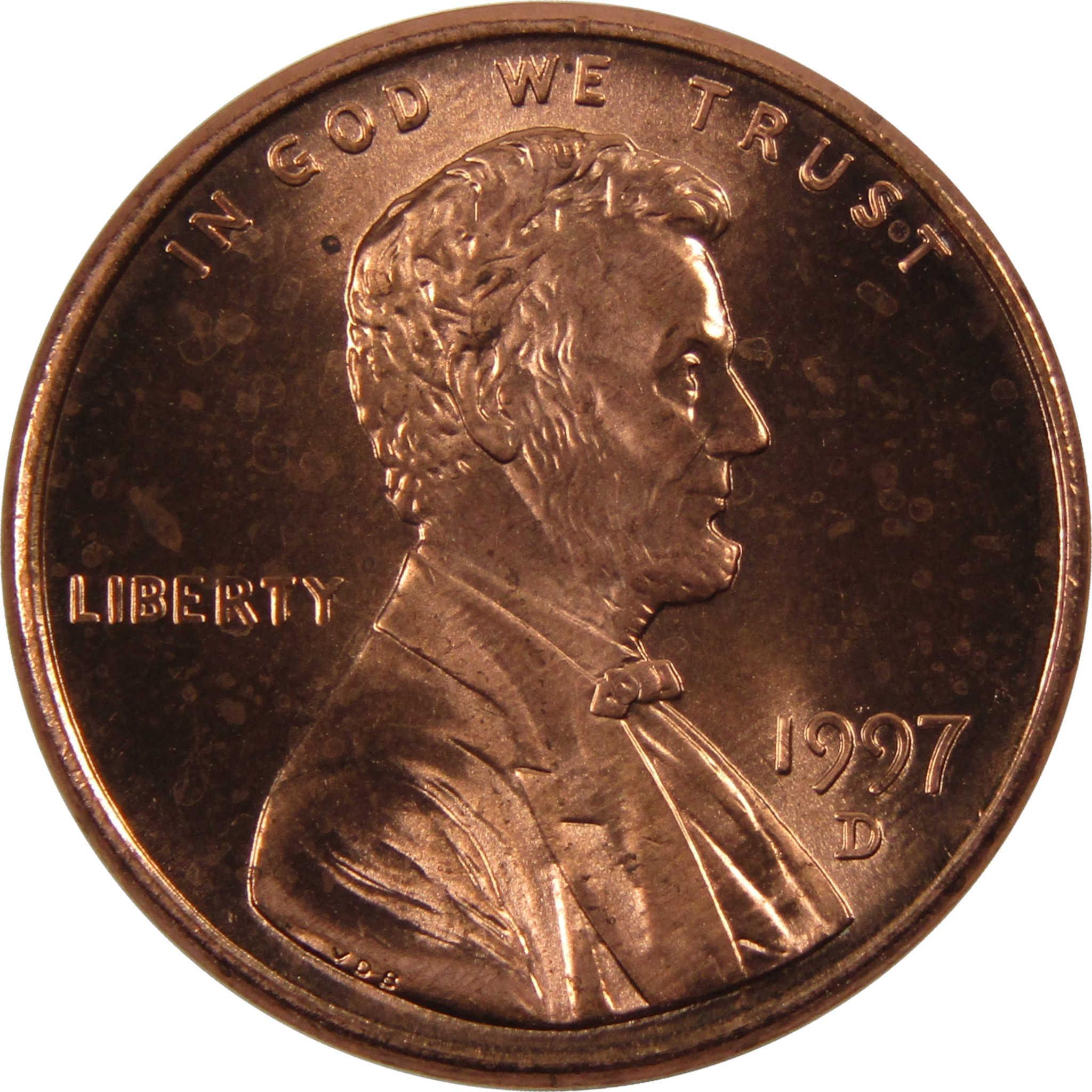 1997 D Lincoln Memorial Cent BU Uncirculated Penny 1c Coin