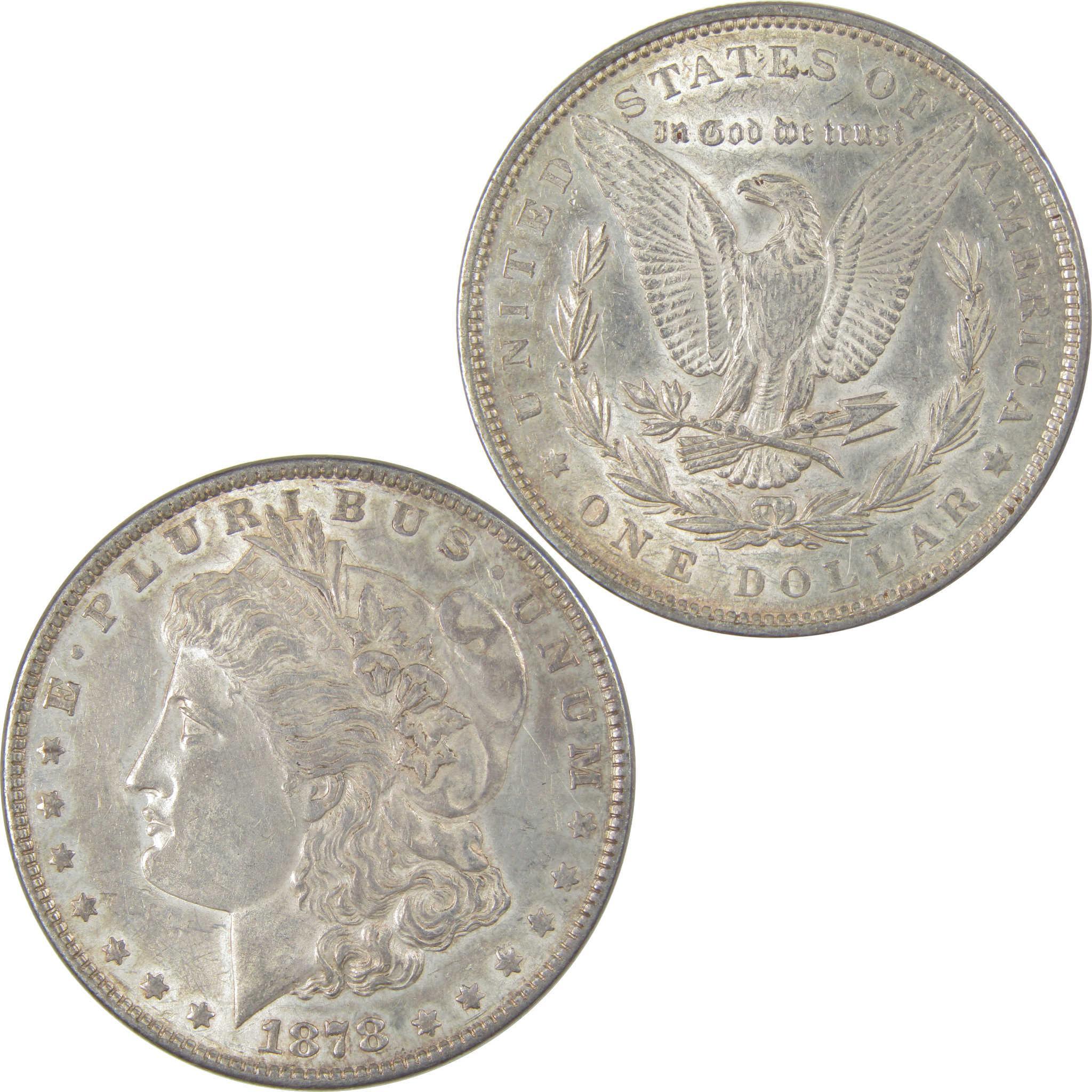 1878 7TF Rev 79 Morgan Silver Dollar AU About Uncirculated SKU:I24227 - Morgan coin - Morgan silver dollar - Morgan silver dollar for sale - Profile Coins & Collectibles