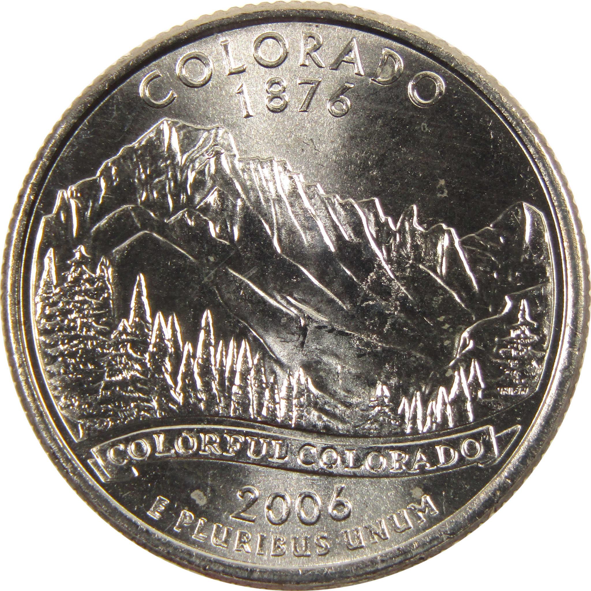 2006 P Colorado State Quarter BU Uncirculated Clad 25c Coin