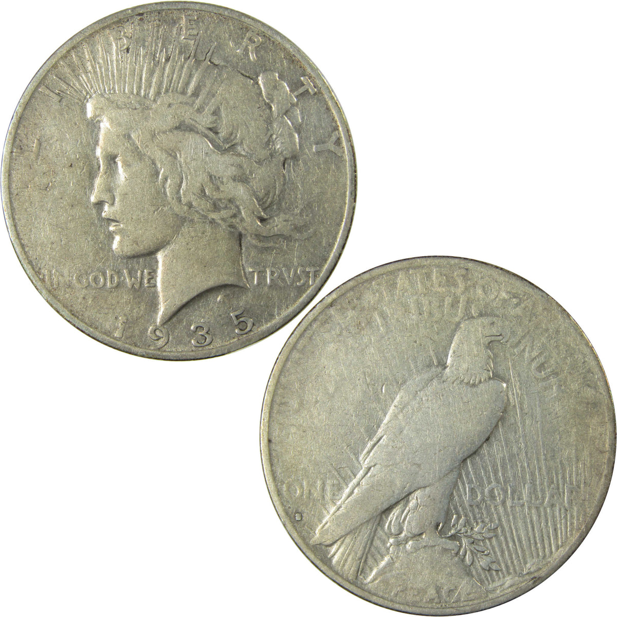 1935 S Peace Silver Dollar F Fine Details $1 Coin SKU:I28111