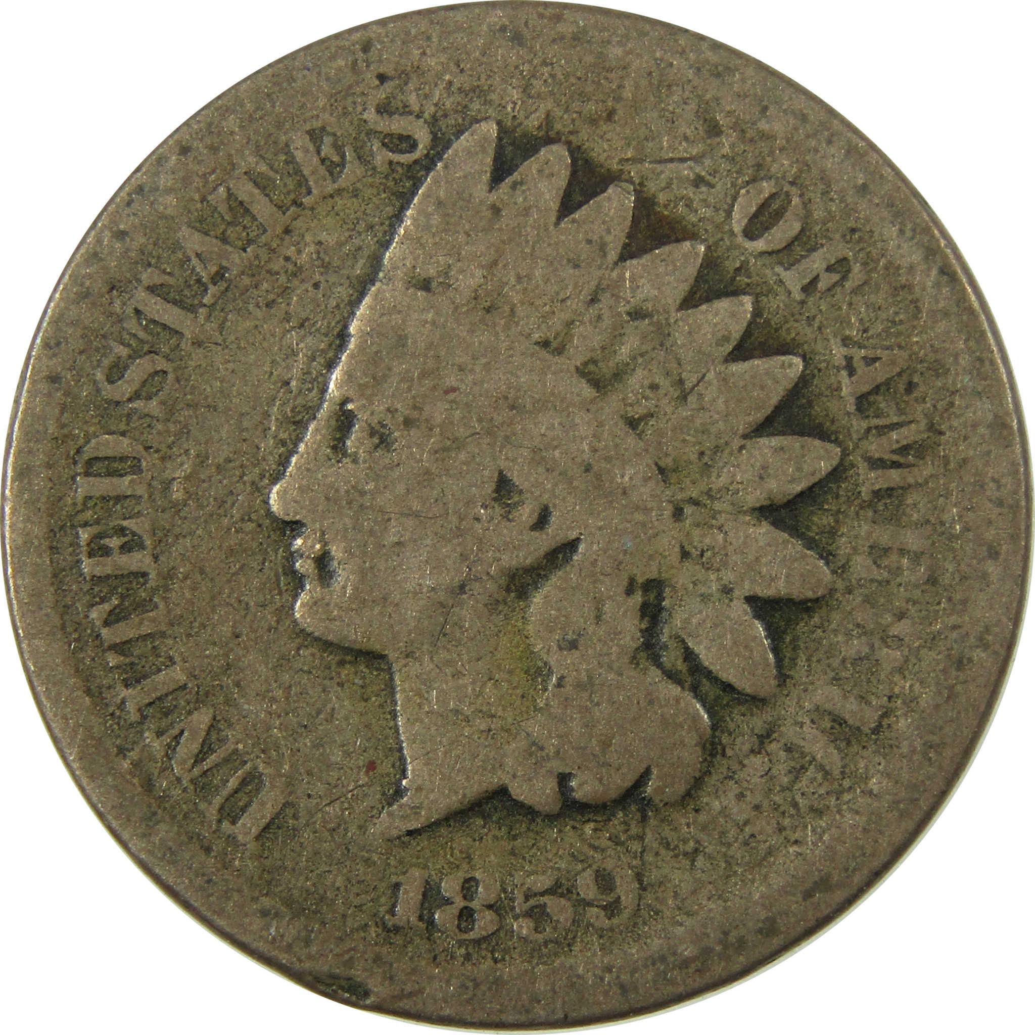 1859 Indian Head Cent AG About Good Penny 1c Coin SKU:CP1318
