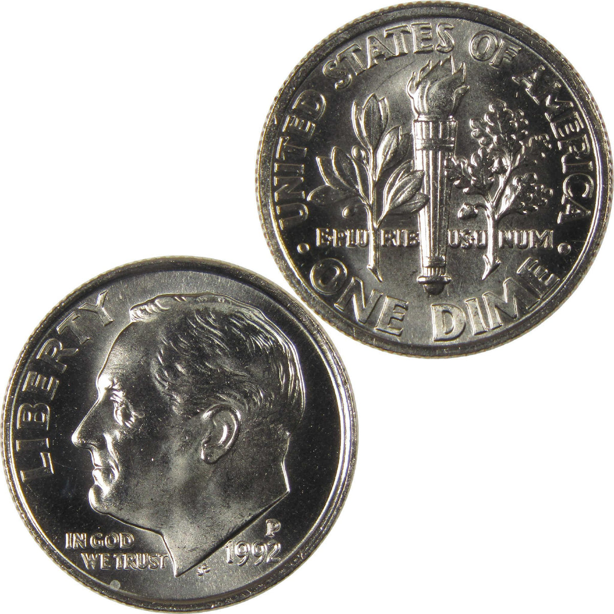 1992 P Roosevelt Dime Clad Uncirculated Mint State 10c Coin