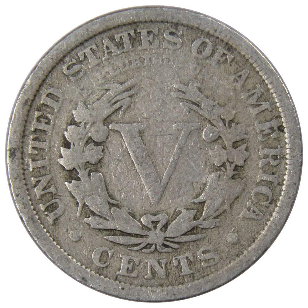 1910 Liberty Head V Nickel G Good 5c Coin Collectible