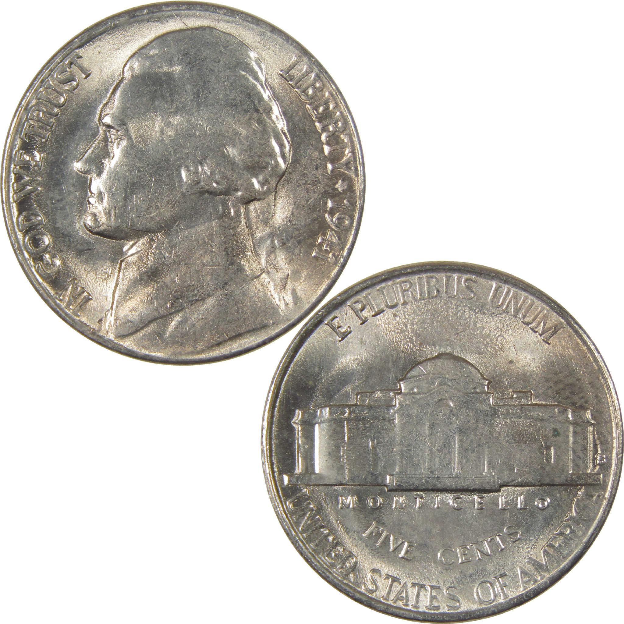 1941 S Jefferson Nickel Uncirculated 5c Coin