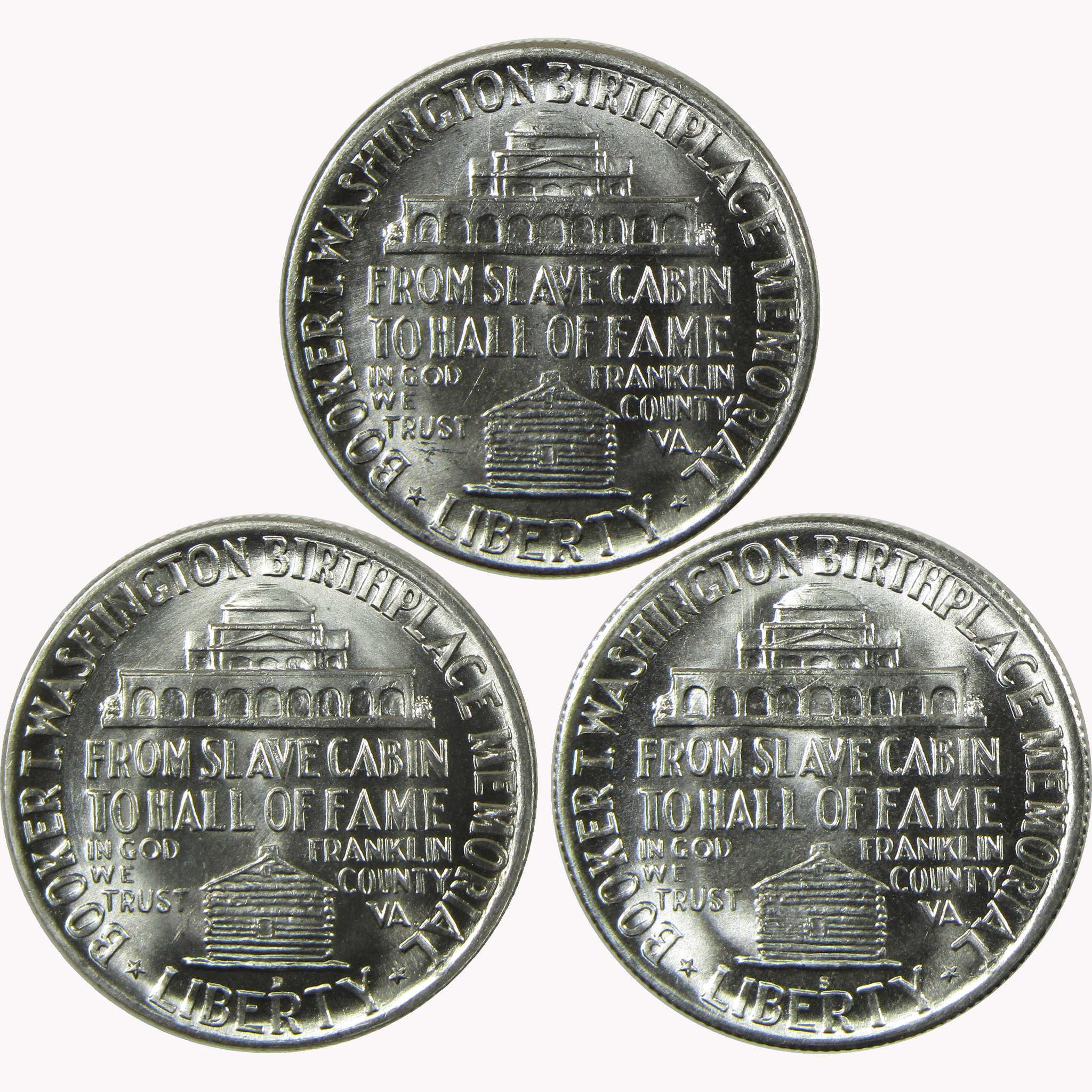1951 PDS Booker T Washington 50c 3 Coin All Mint Set BU Choice Unc