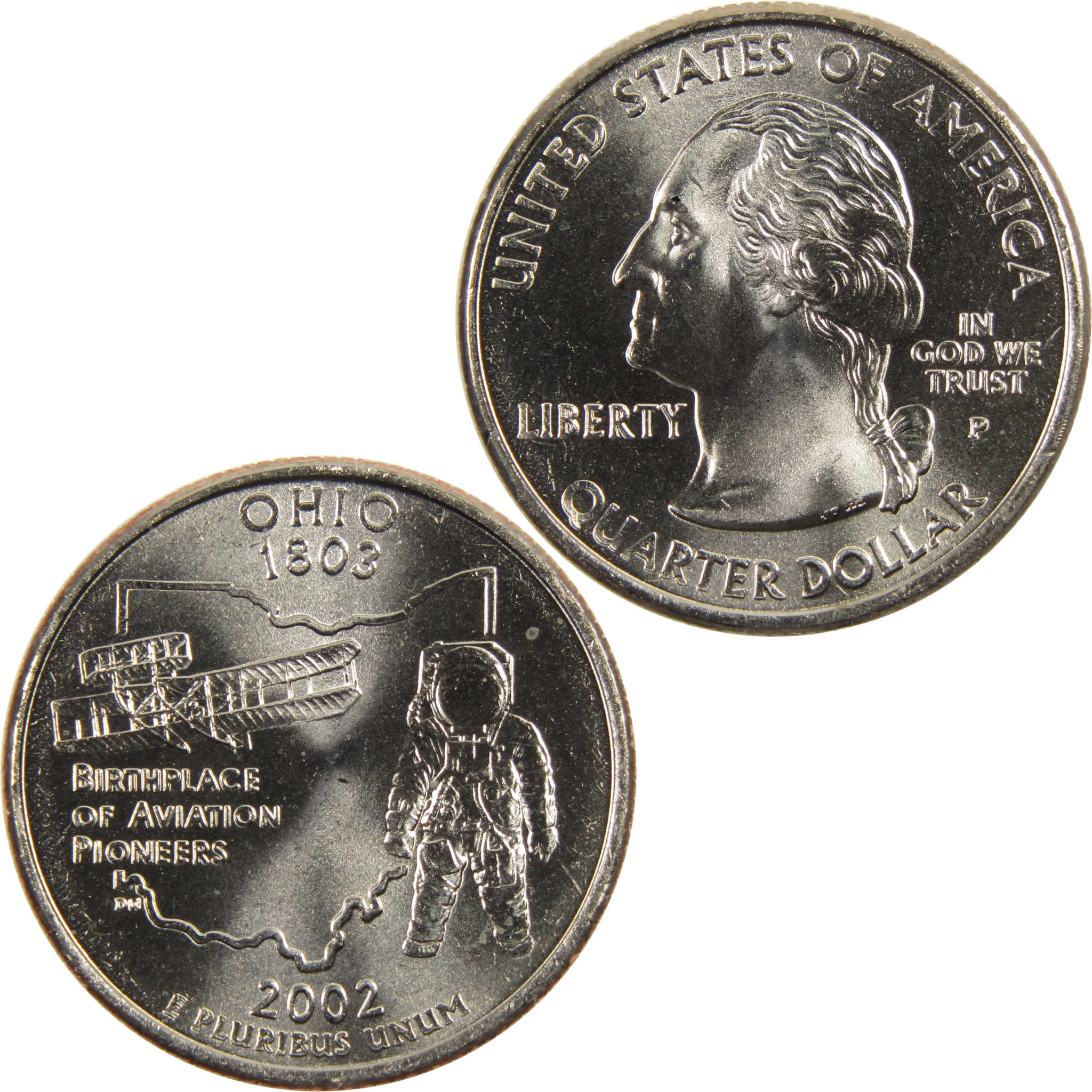 2002 P Ohio State Quarter BU Uncirculated Clad 25c Coin