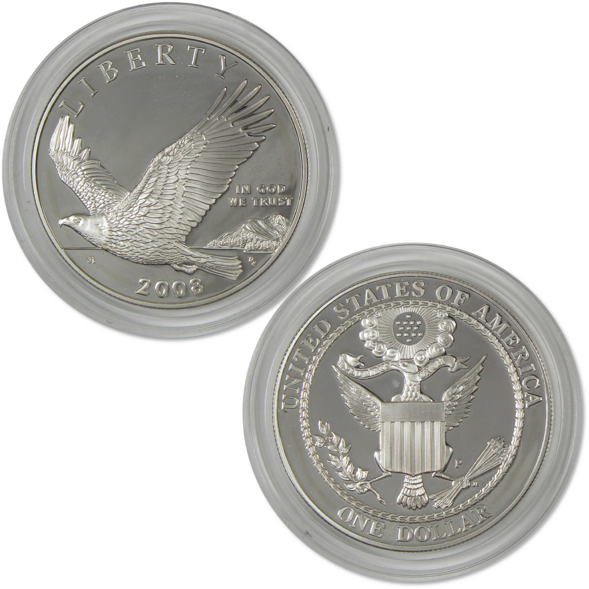2008 P Bald Eagle Recovery Commemorative Silver Dollar Proof $1 Coin
