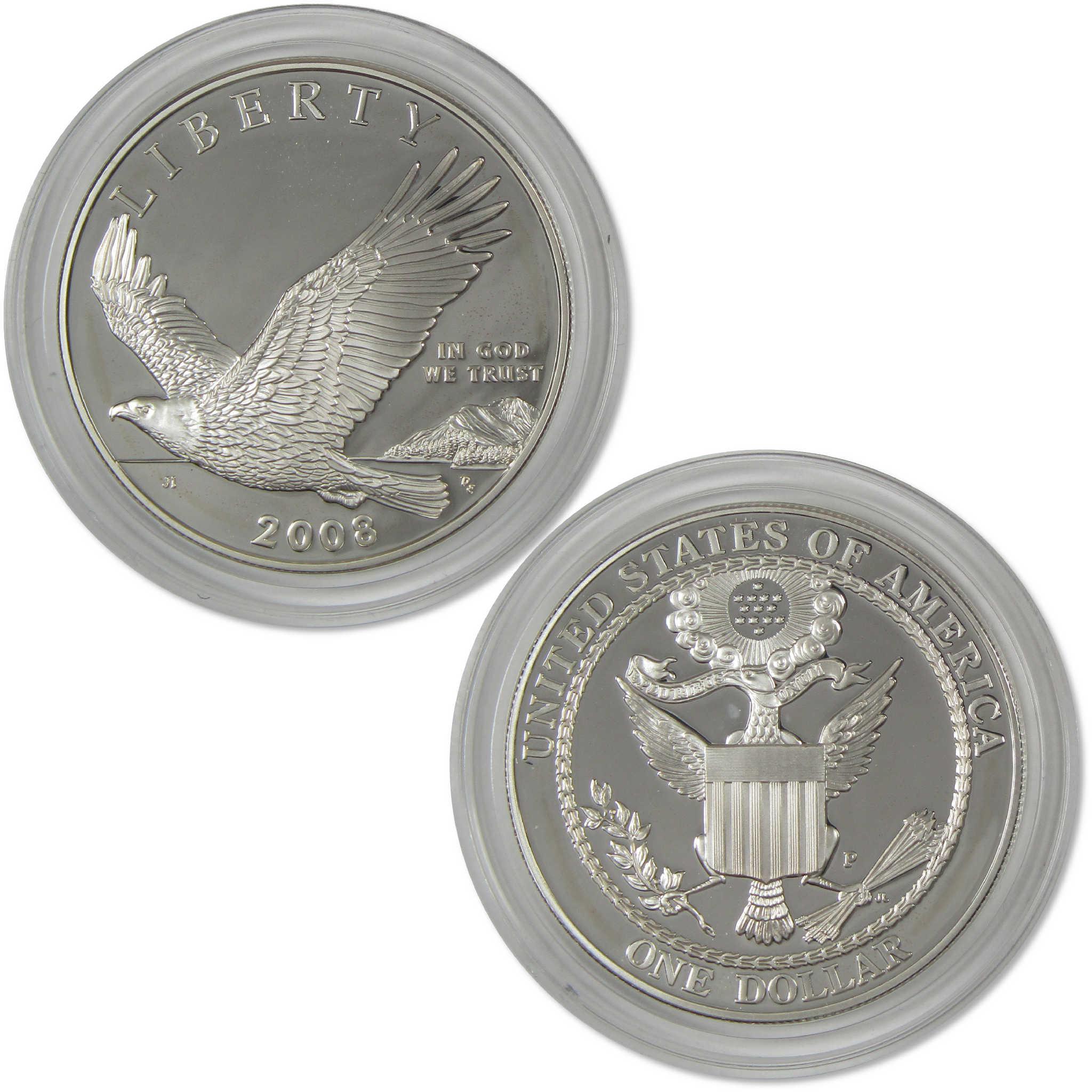 2008 P Bald Eagle Recovery Commemorative Silver Dollar Proof $1 Coin