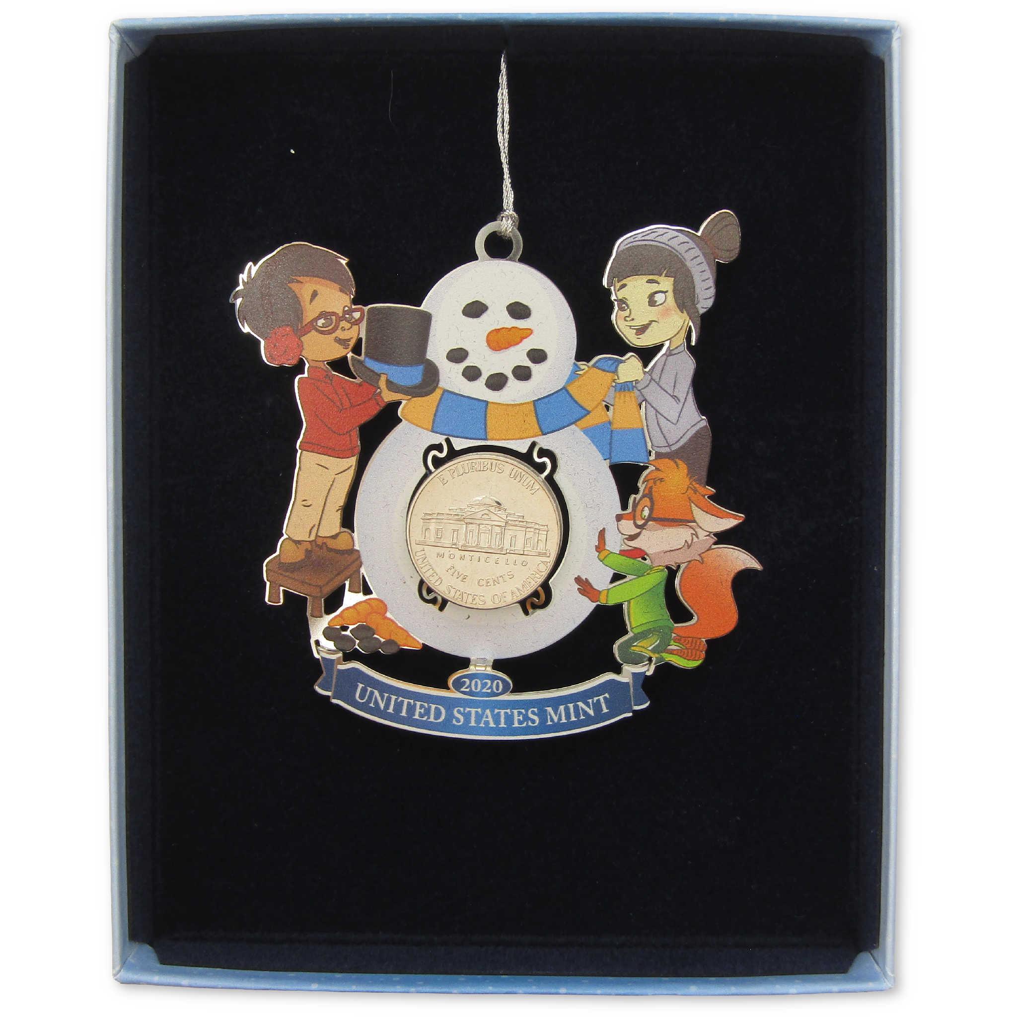 2020 Jefferson Nickel U.S. Mint Mighty Minters Christmas Ornament OGP