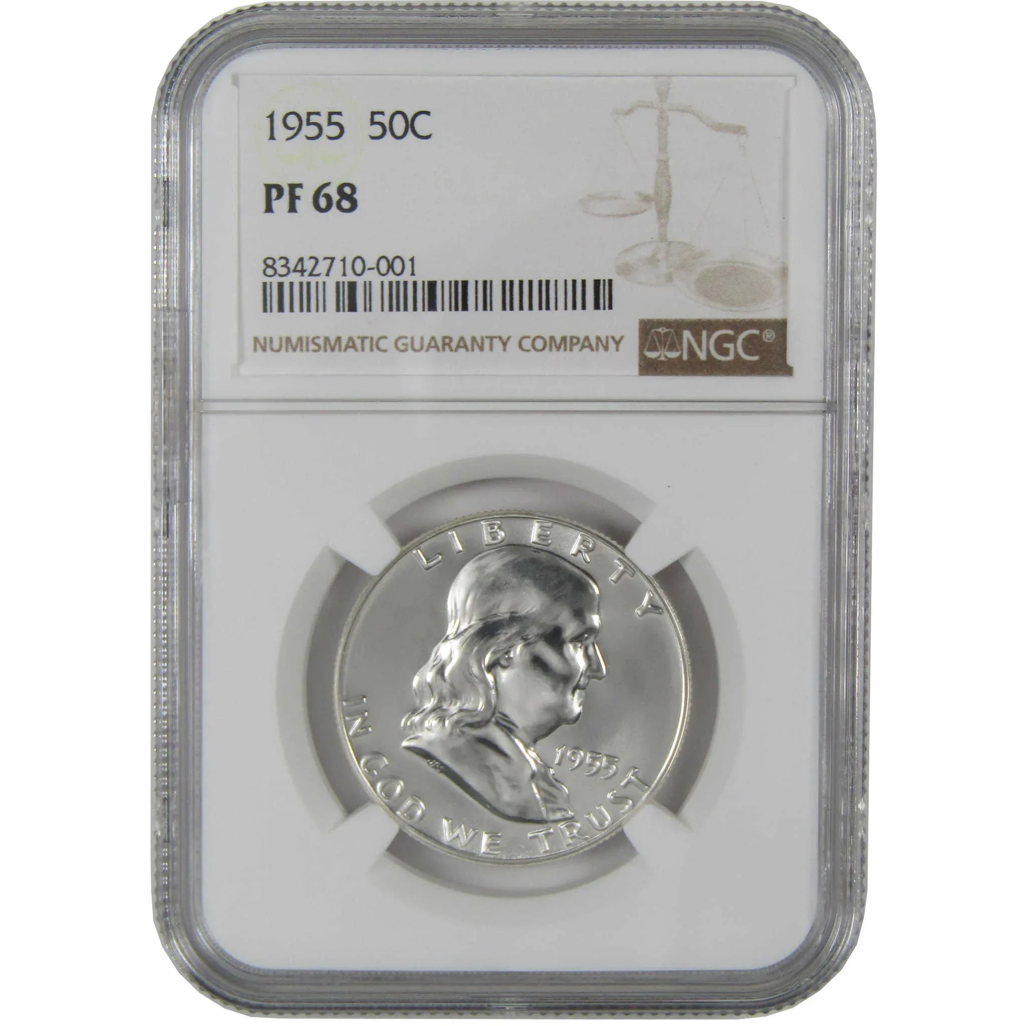 1955 Franklin Silver Half Dollar PF 68 NGC Proof 50c Coin SKU:I27403