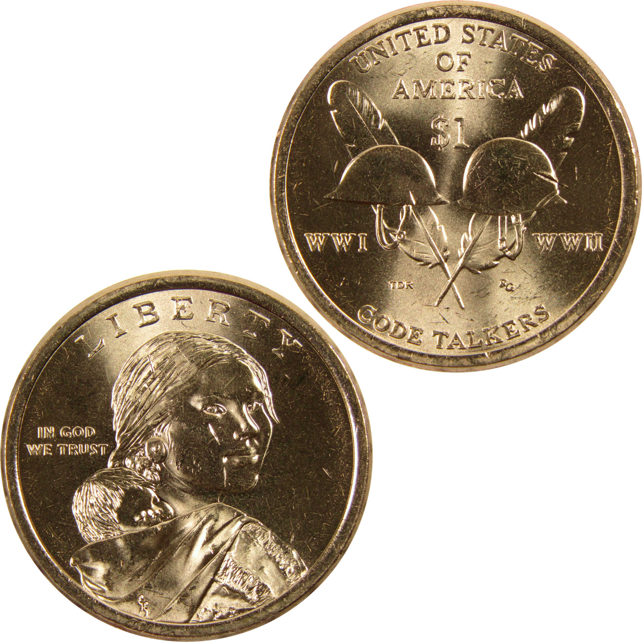 2016 P Code Talkers Native American Dollar BU Uncirculated $1 Coin