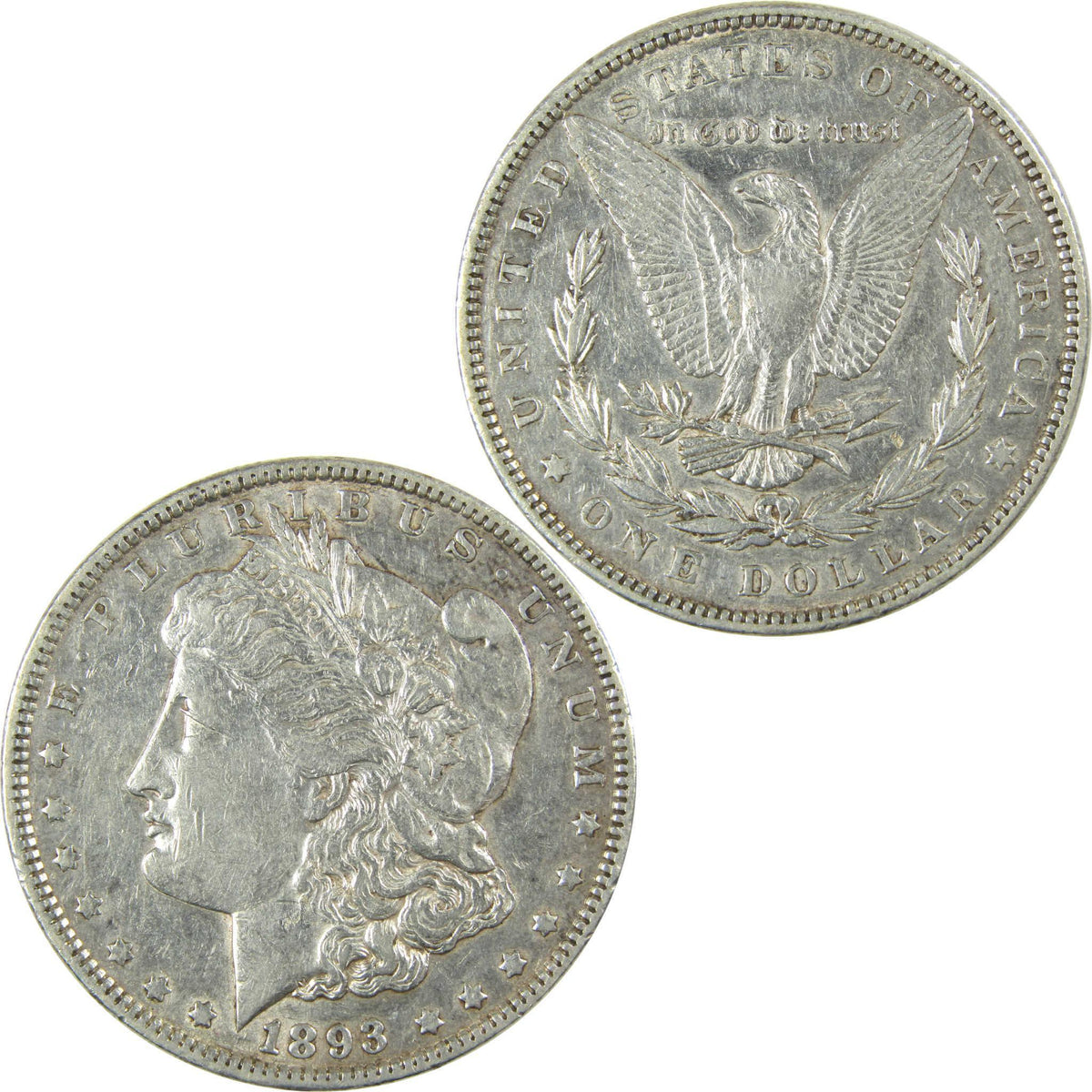 1893 Morgan Silver Dollar XF EF Extremely Fine $1 Coin SKU:CP736 - Morgan coin - Morgan silver dollar - Morgan silver dollar for sale - Profile Coins & Collectibles