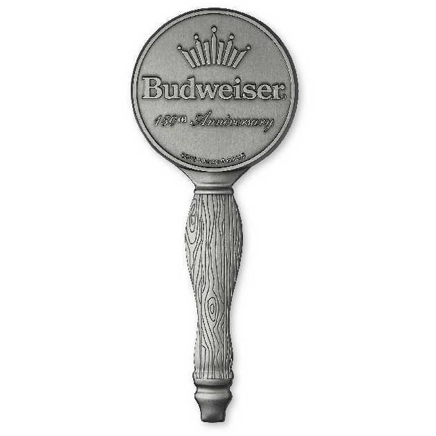 Budweiser Classic White Brass Tap Handle Bar Collectible