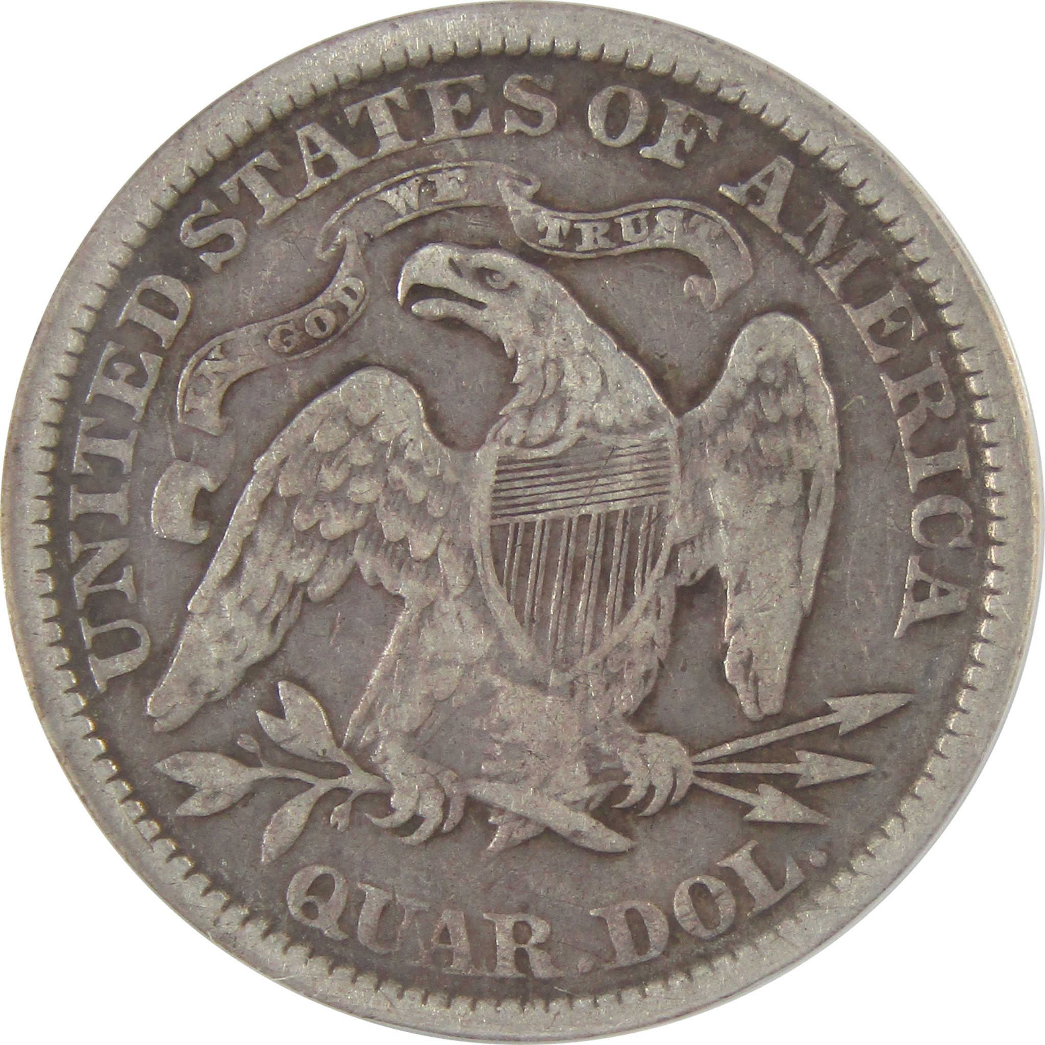 1875 Seated Liberty Quarter F 12 ANACS Silver 25c Coin SKU:CP143