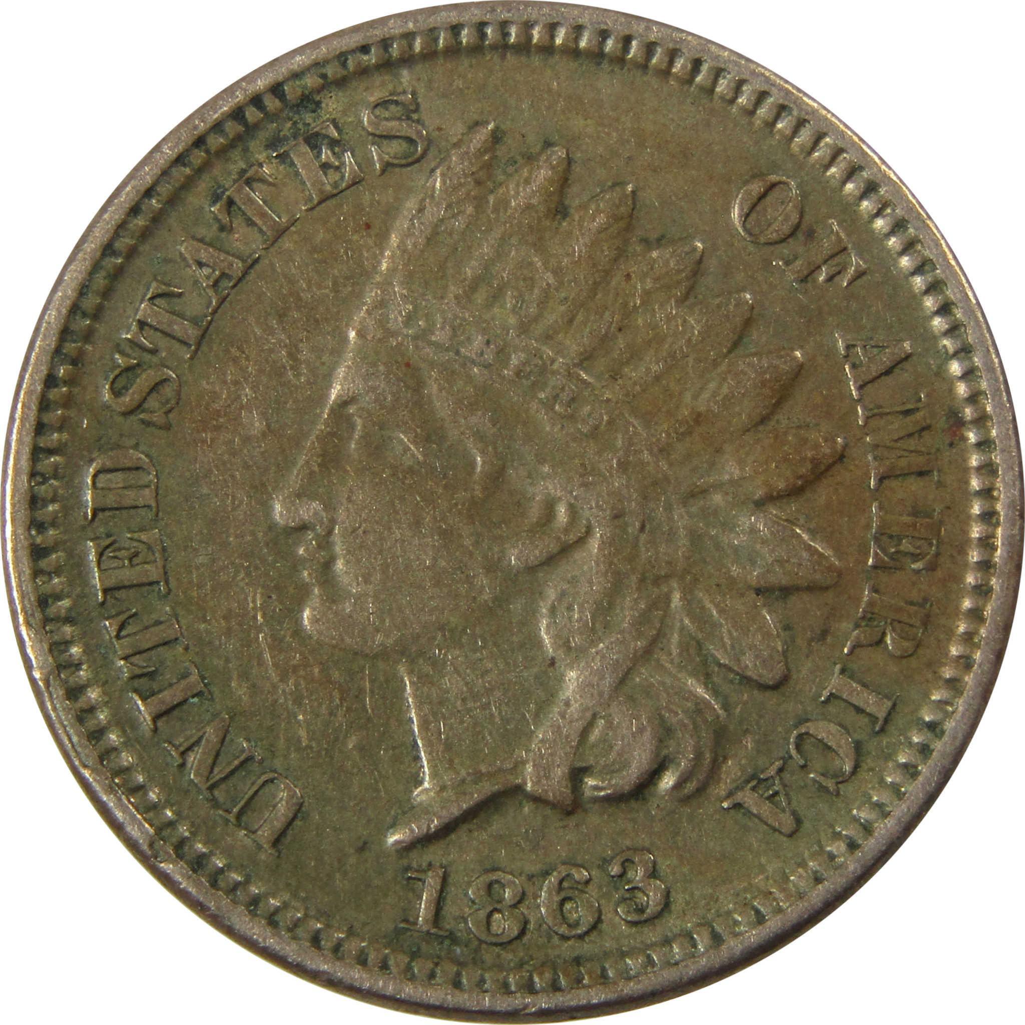 1863 Indian Head Cent XF EF Extremely Fine Penny 1c Coin SKU:CP1290