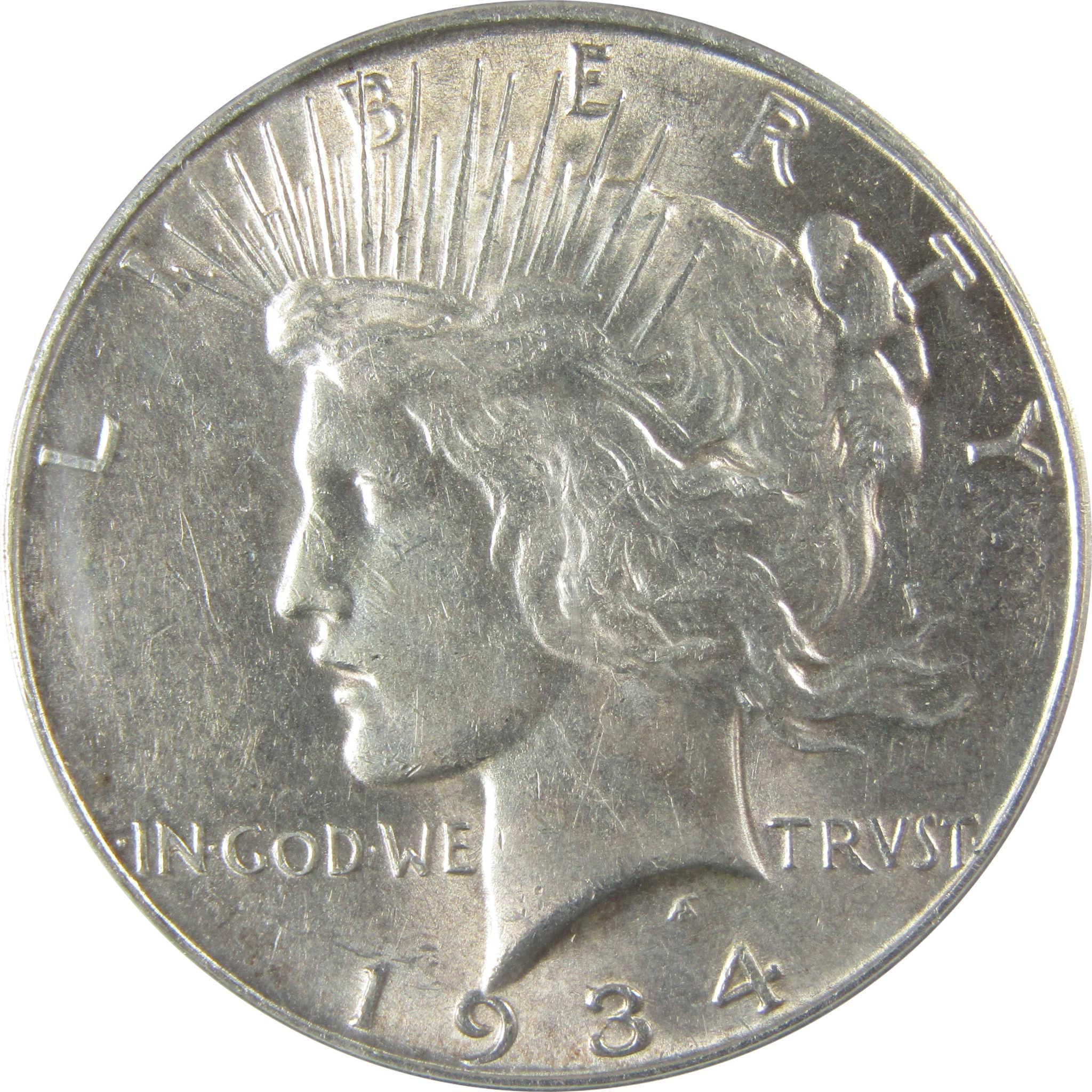 1934 S Peace Silver Dollar AU 55 Details ANACS $1 Coin SKU:CP815