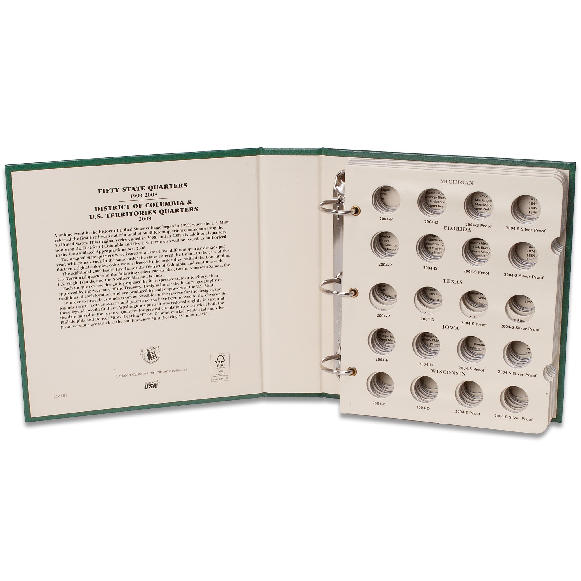 2004-2009 PDS 50 State and D.C. & U.S. Territories Quarter Album Vol 2