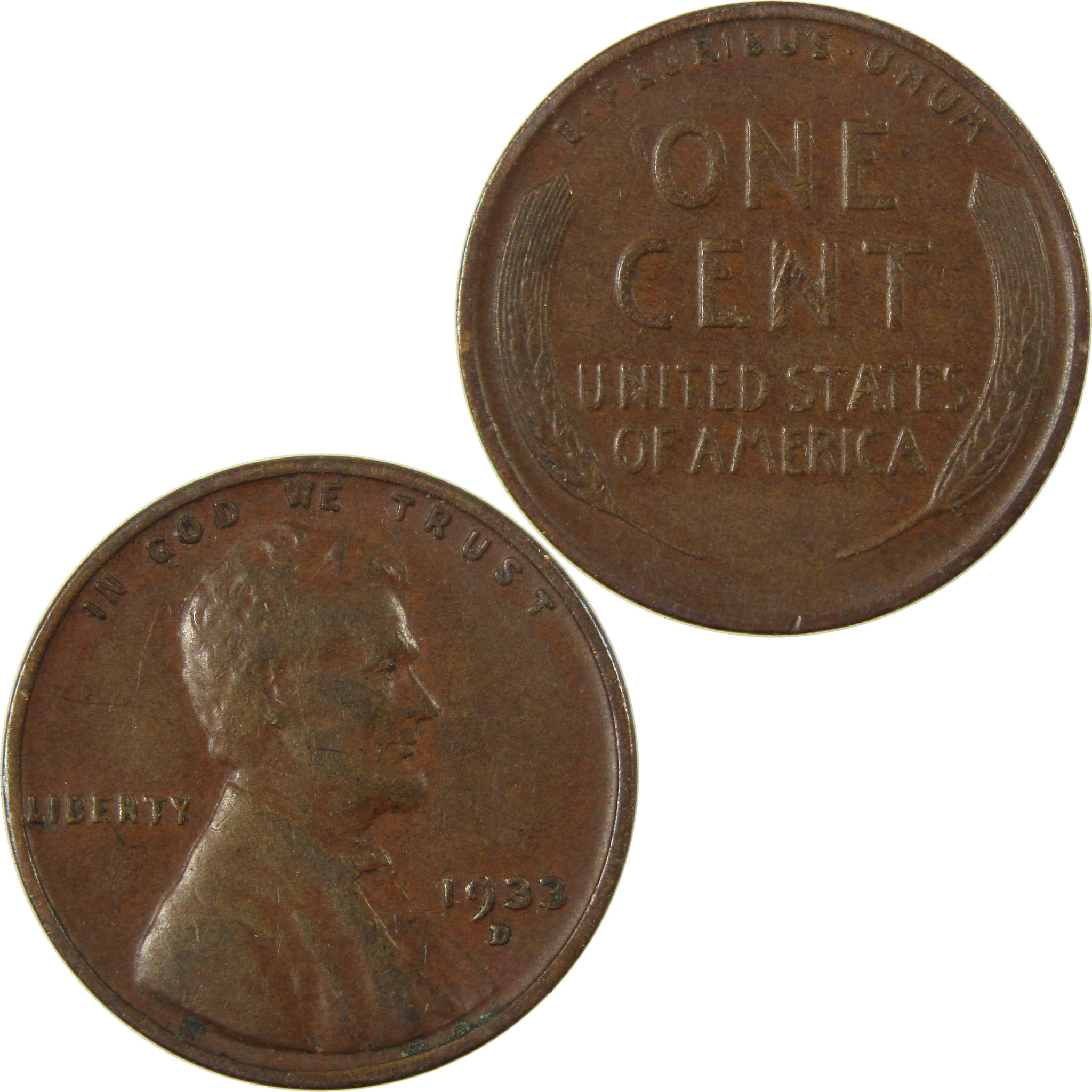 1933 D Lincoln Wheat Cent VF Very Fine Details Penny SKU:I26851