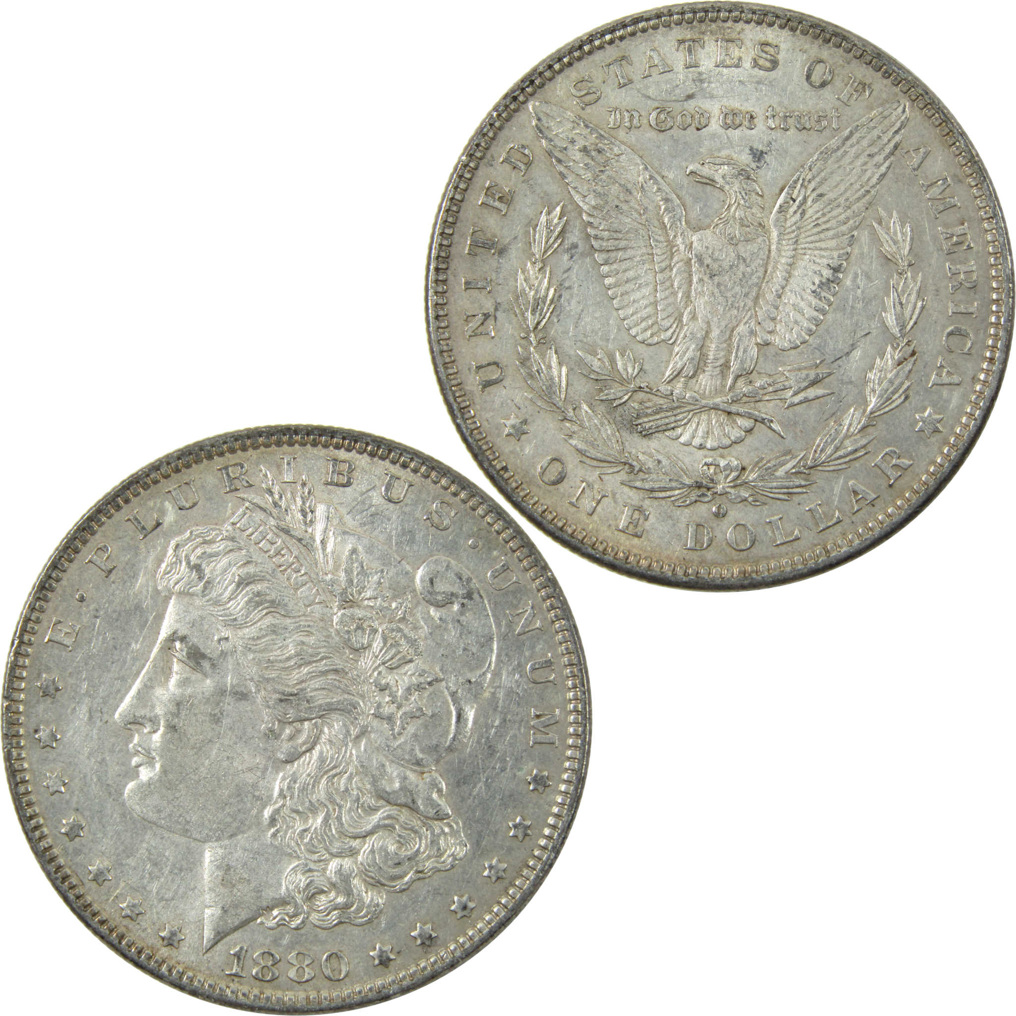 1880 O Morgan Dollar AU About Uncirculated Silver $1 Coin SKU:I14161 - Morgan coin - Morgan silver dollar - Morgan silver dollar for sale - Profile Coins & Collectibles