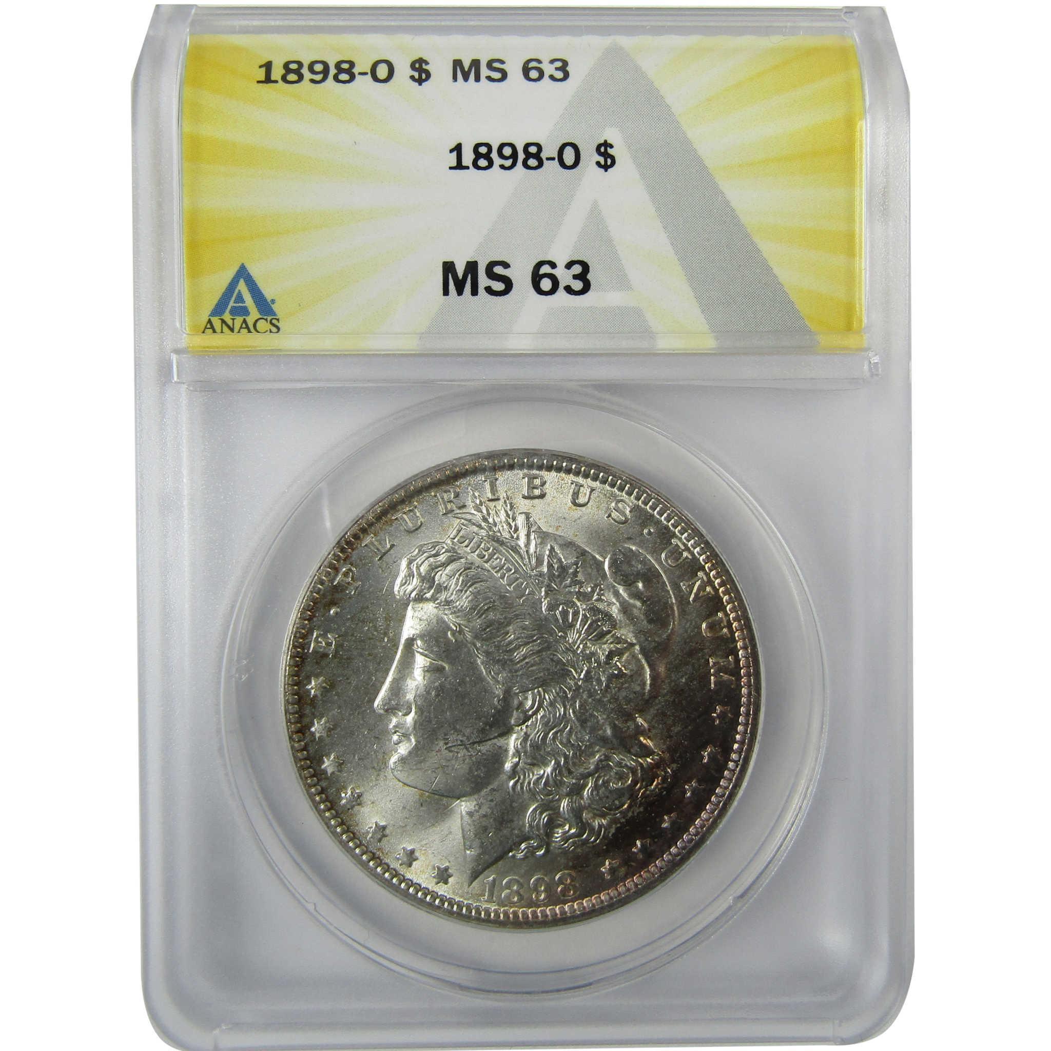 1898 O Morgan Silver Dollar MS 63 ANACS Uncirculated $1 CoinSKU:CP858 - Morgan coin - Morgan silver dollar - Morgan silver dollar for sale - Profile Coins & Collectibles