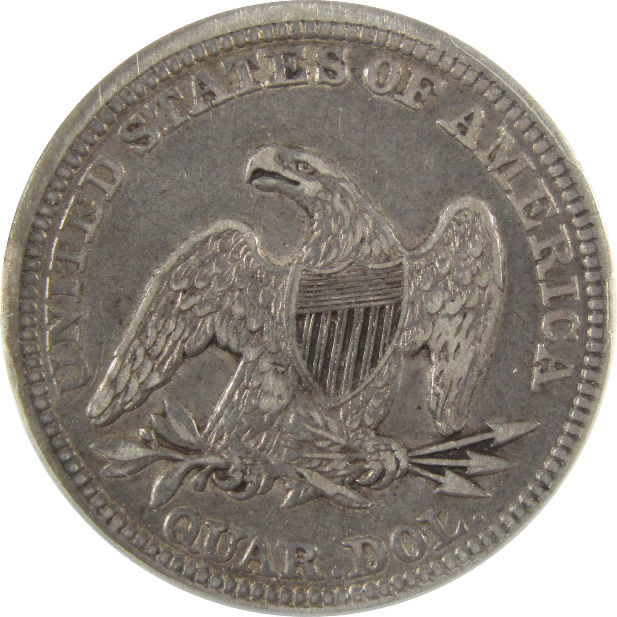 1857 Seated Liberty Silver Quarter EF 40 Details ANACS SKU:I28040