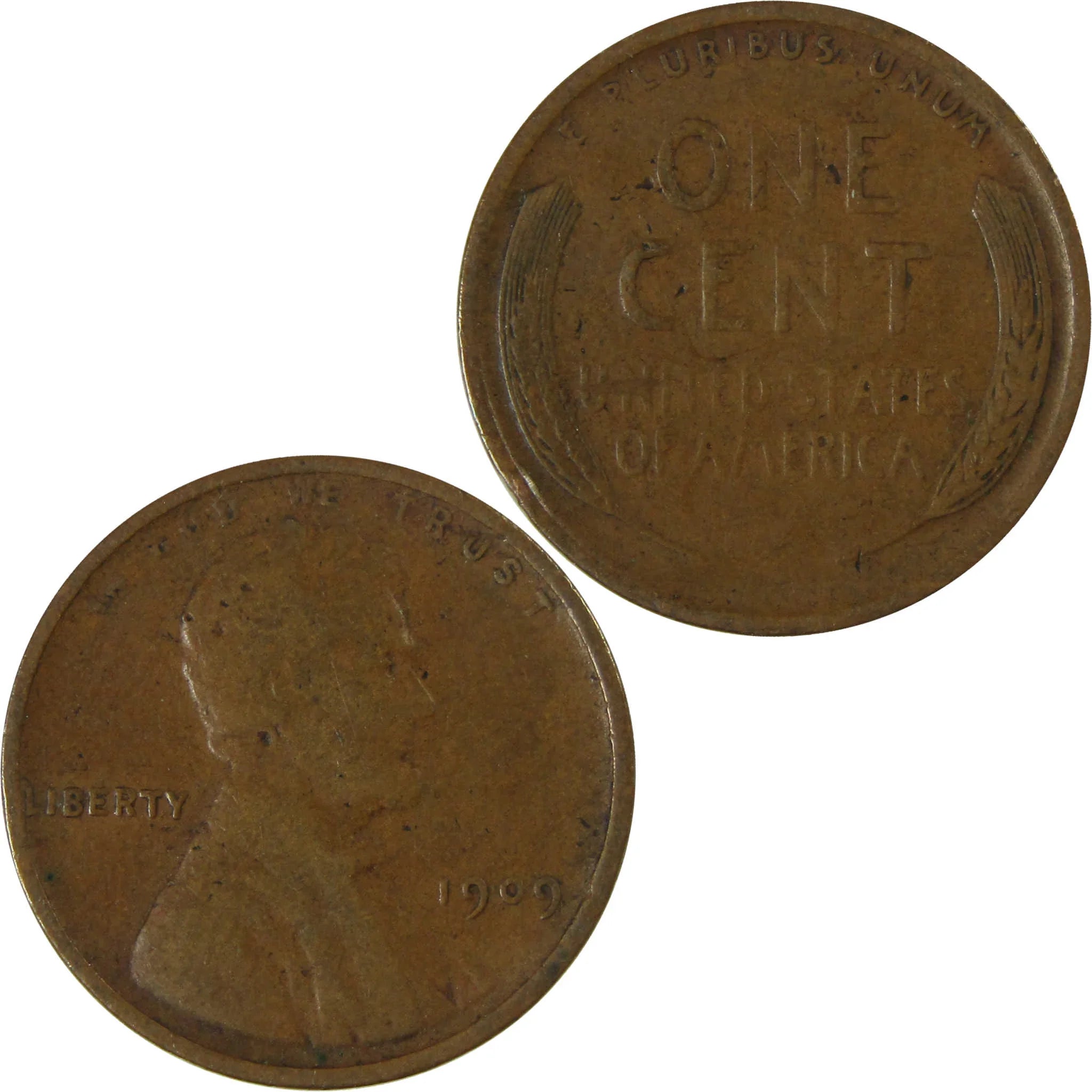 1909 Lincoln Wheat Cent F Fine Penny 1c Coin Collectible SKU:I26754