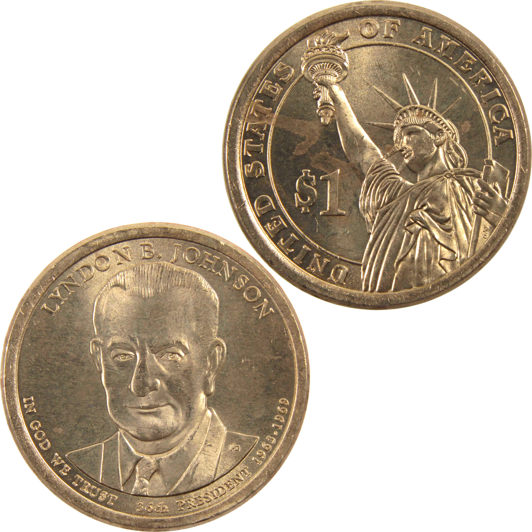 2015 P Lyndon B Johnson Presidential Dollar BU Uncirculated $1 Coin