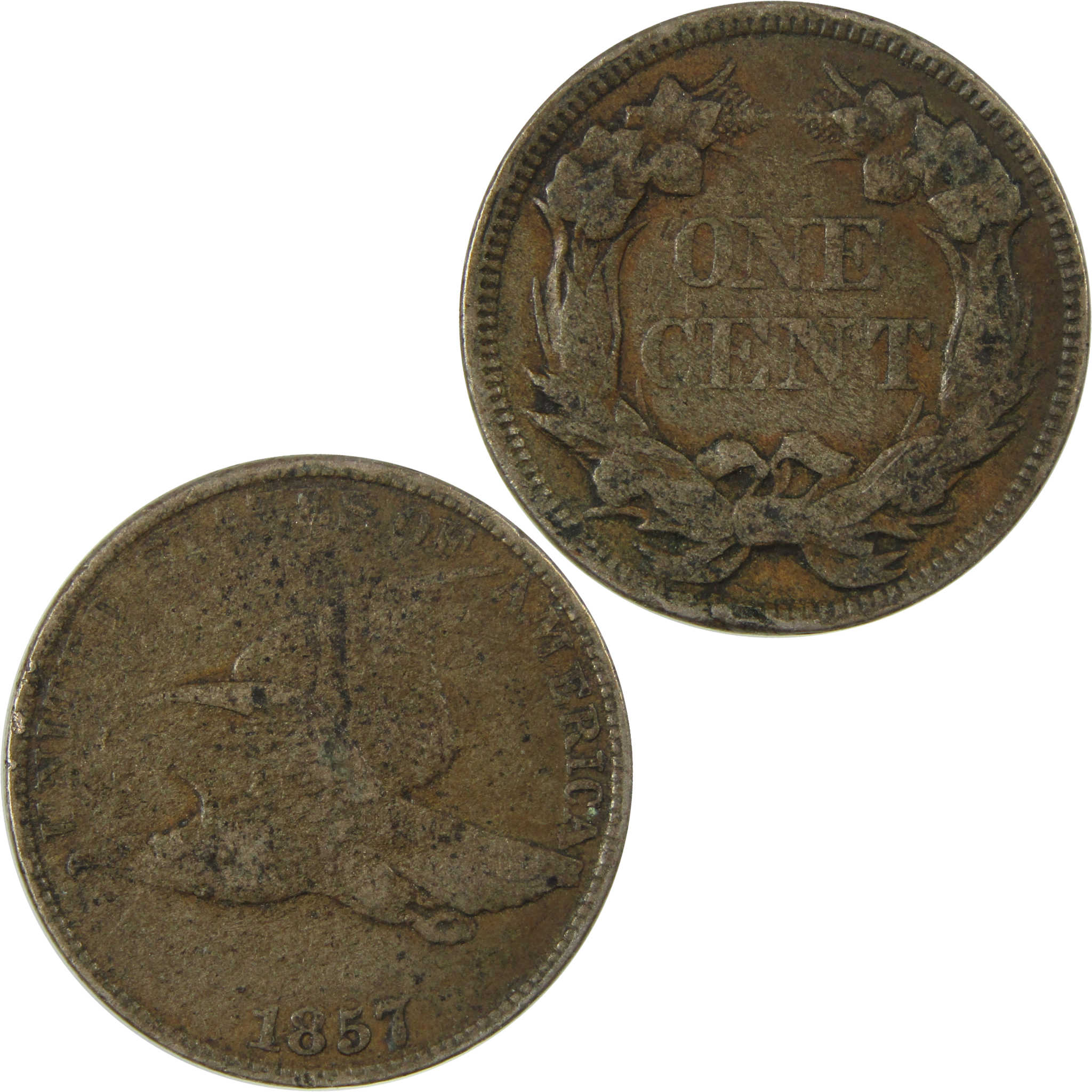 1857 Flying Eagle Cent F Fine Penny 1c Coin Collectible SKU:I26963