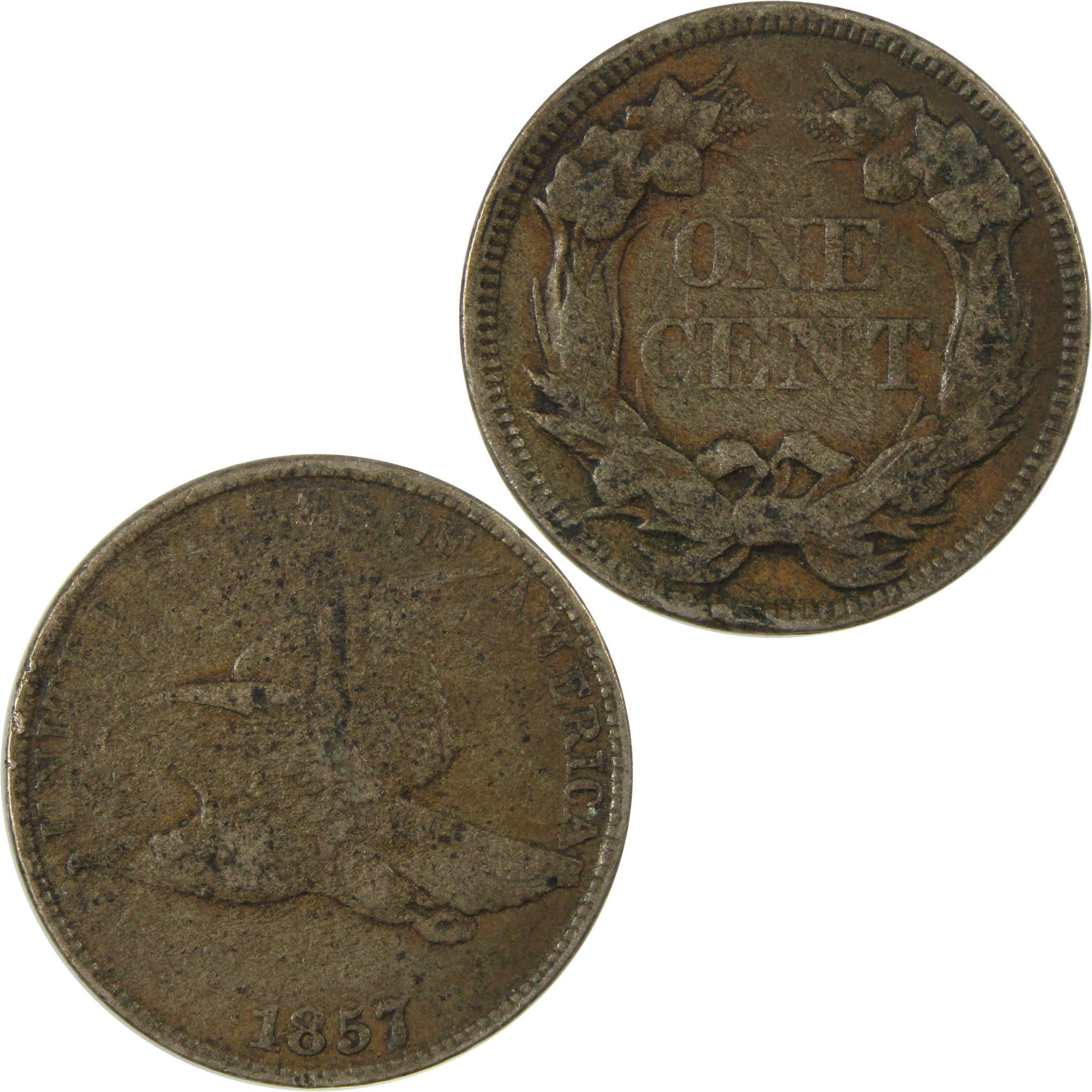 1857 Flying Eagle Cent F Fine Penny 1c Coin Collectible SKU:I26963