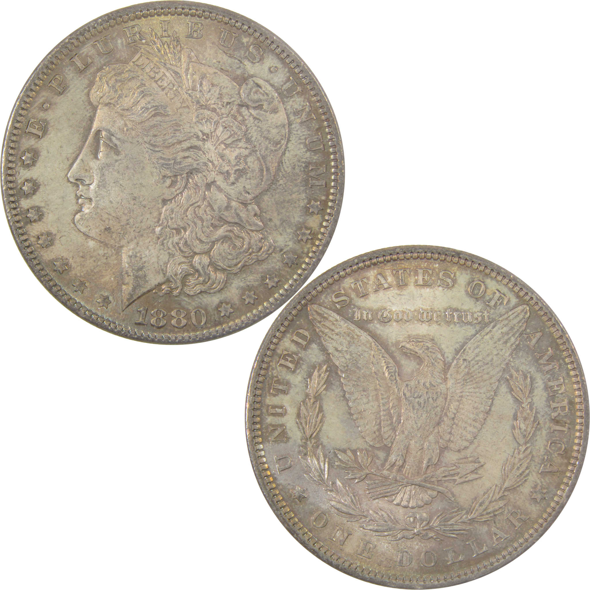 1880 Morgan Silver Dollar Uncirculated Mint State Toned SKU:I24306