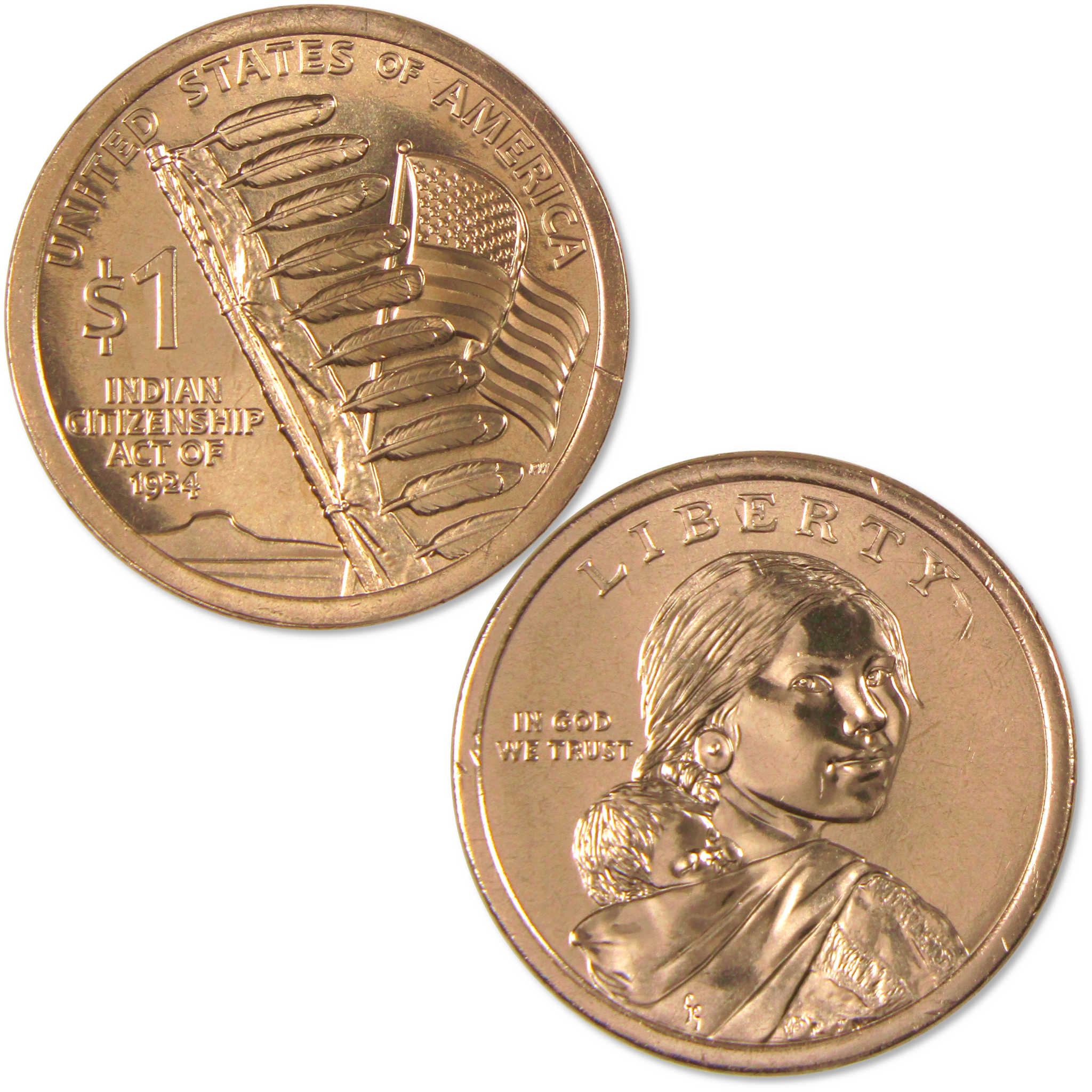2024 D Indian Citizenship Native American Dollar Uncirculated $1 Coin