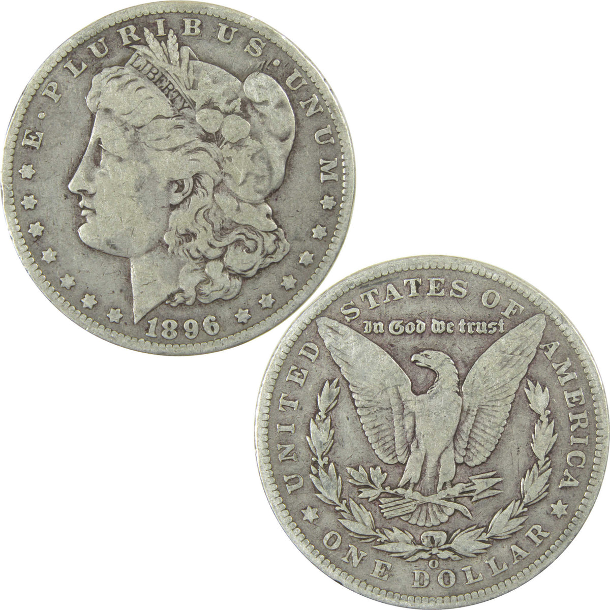 1896 O Morgan Silver Dollar F Fine $1 Coin Collectible SKU:I28612