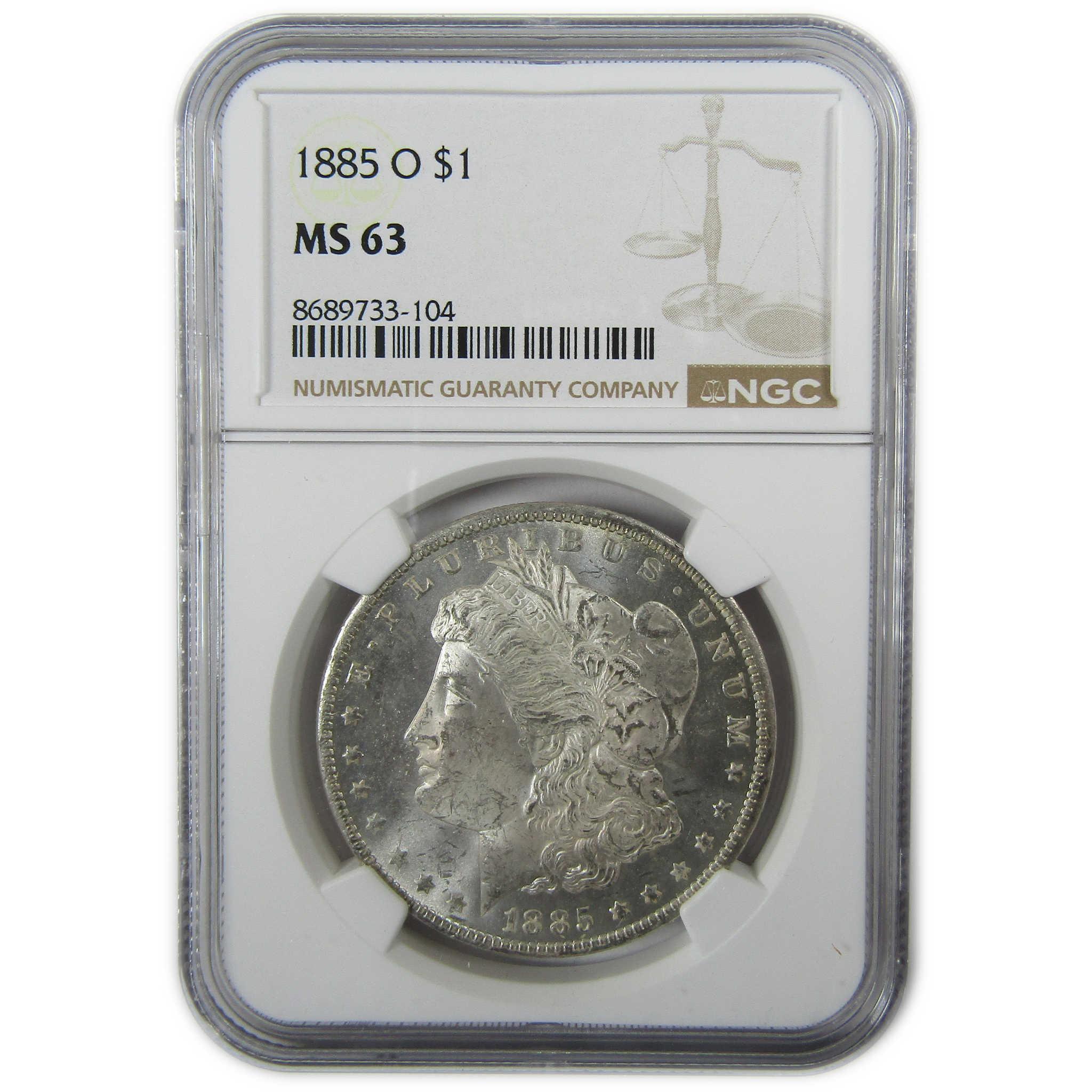 1885 O Morgan Silver Dollar MS 63 NGC Uncirculated $1 Coin SKU:CP454 - Morgan coin - Morgan silver dollar - Morgan silver dollar for sale - Profile Coins & Collectibles