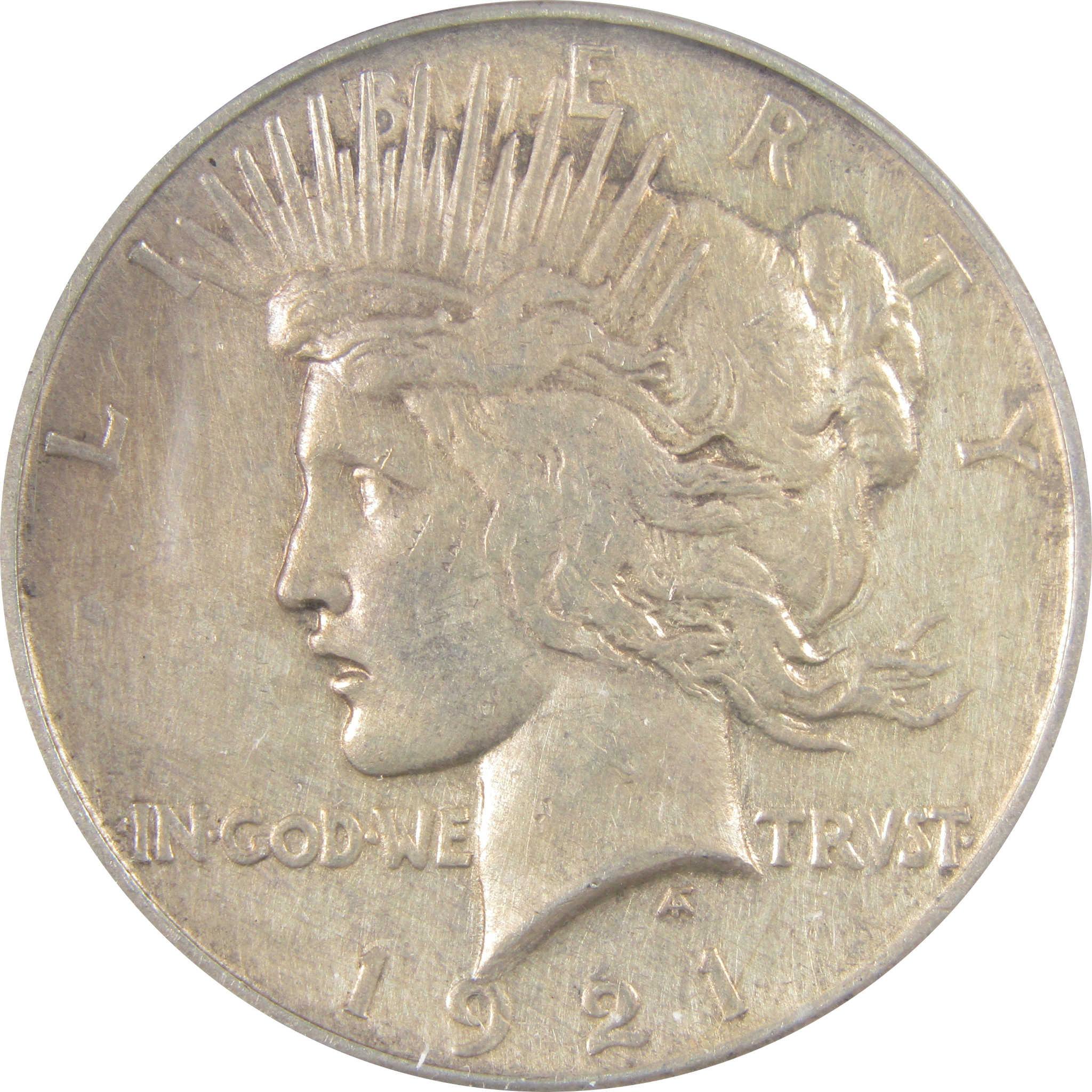 1921 High Relief Peace Silver Dollar AU 58 Details ANACS SKU:I25435