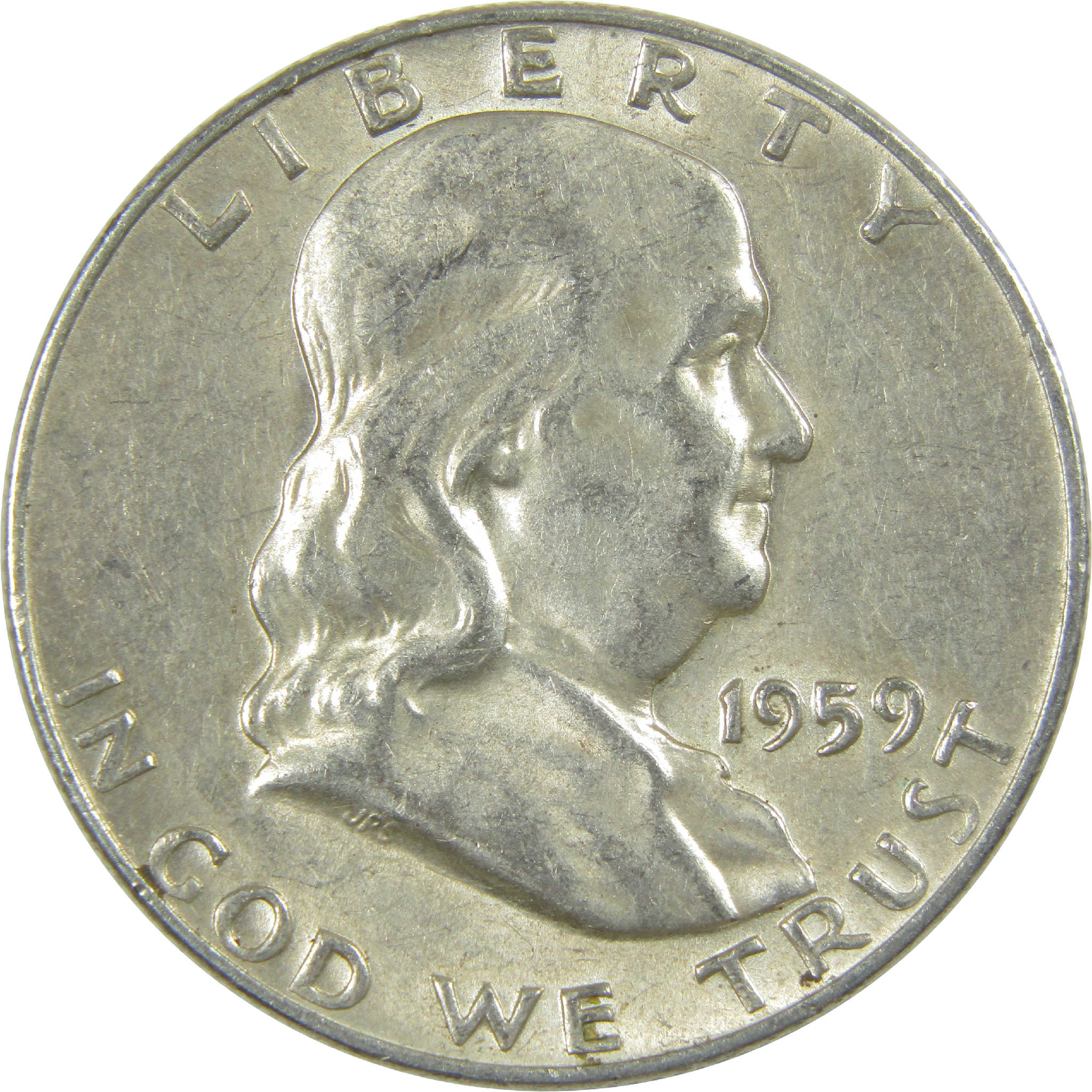 1959 D Franklin Half Dollar AU About Uncirculated Silver 50c Coin