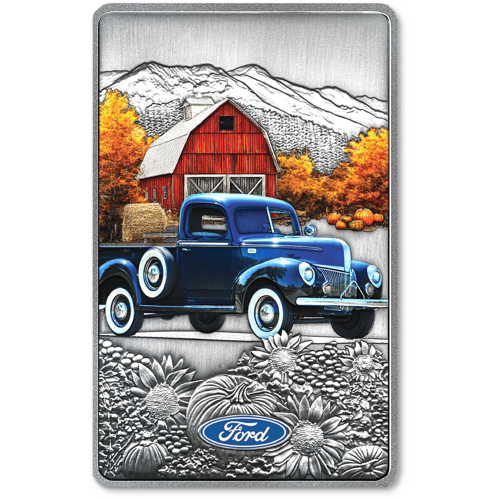 2025 Liberia Ford Autumn Truck White Brass Uncirculated $1 Coin Bar