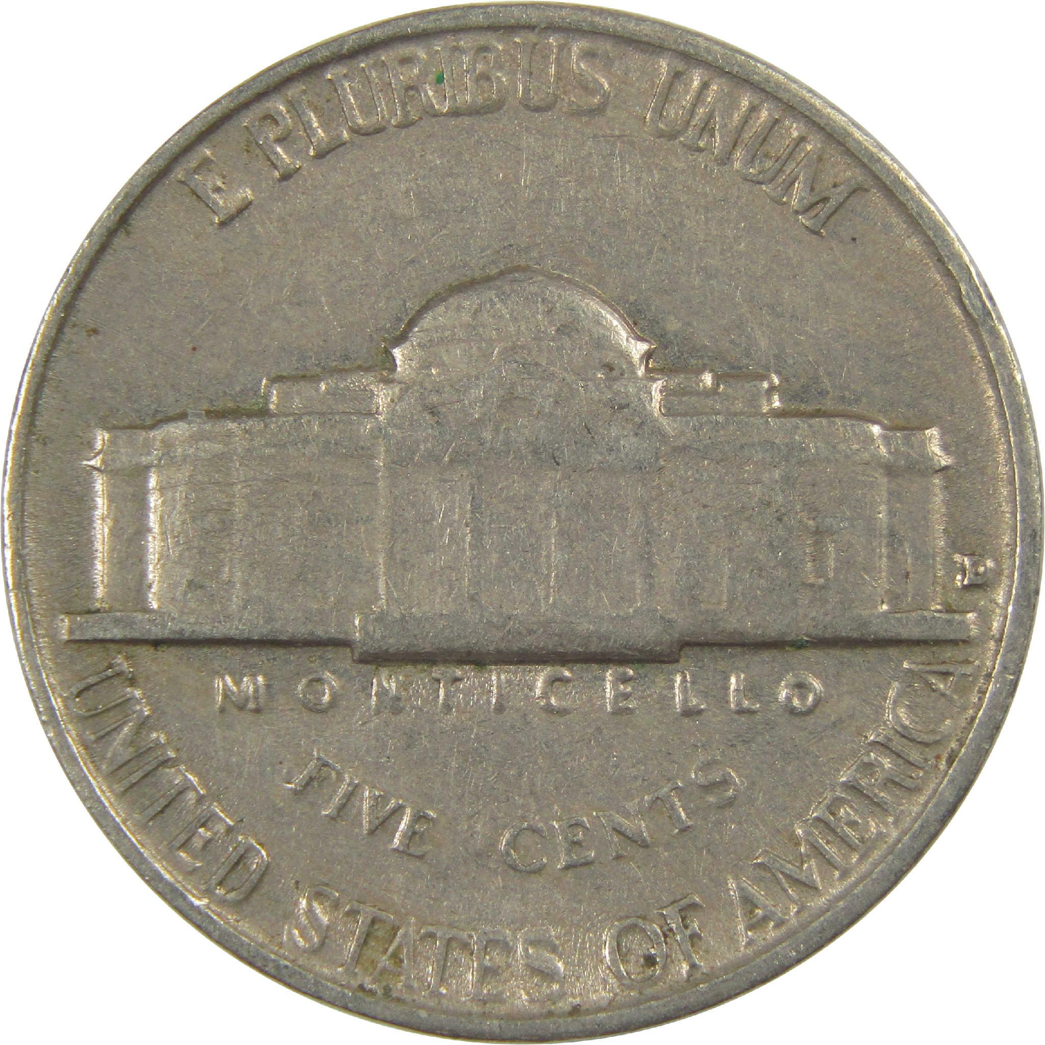 1955 D Jefferson Nickel Circulated 5c Coin Collectible