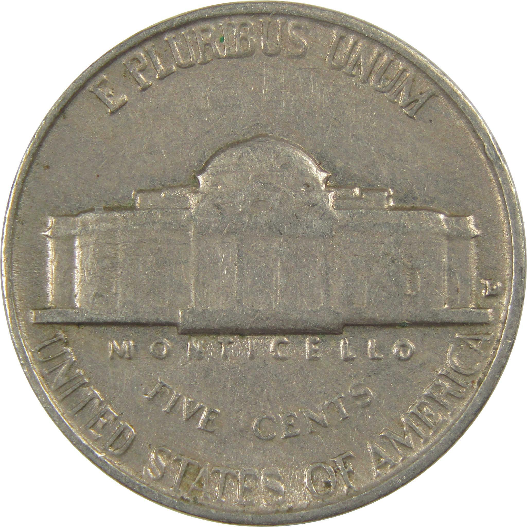 1955 D Jefferson Nickel Circulated 5c Coin Collectible