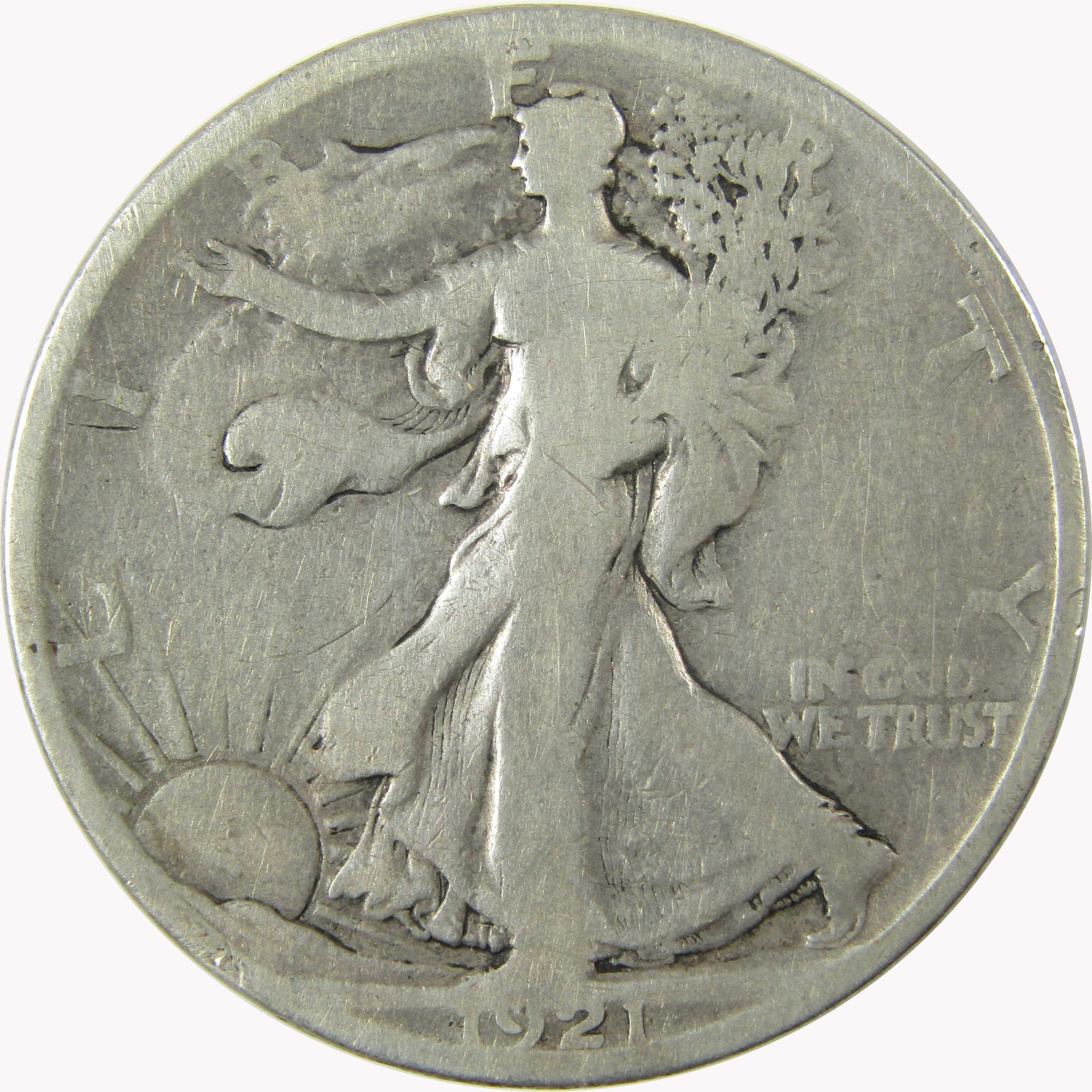 1921 S Liberty Walking Silver 50c VG Very Good Details SKU:CP1460