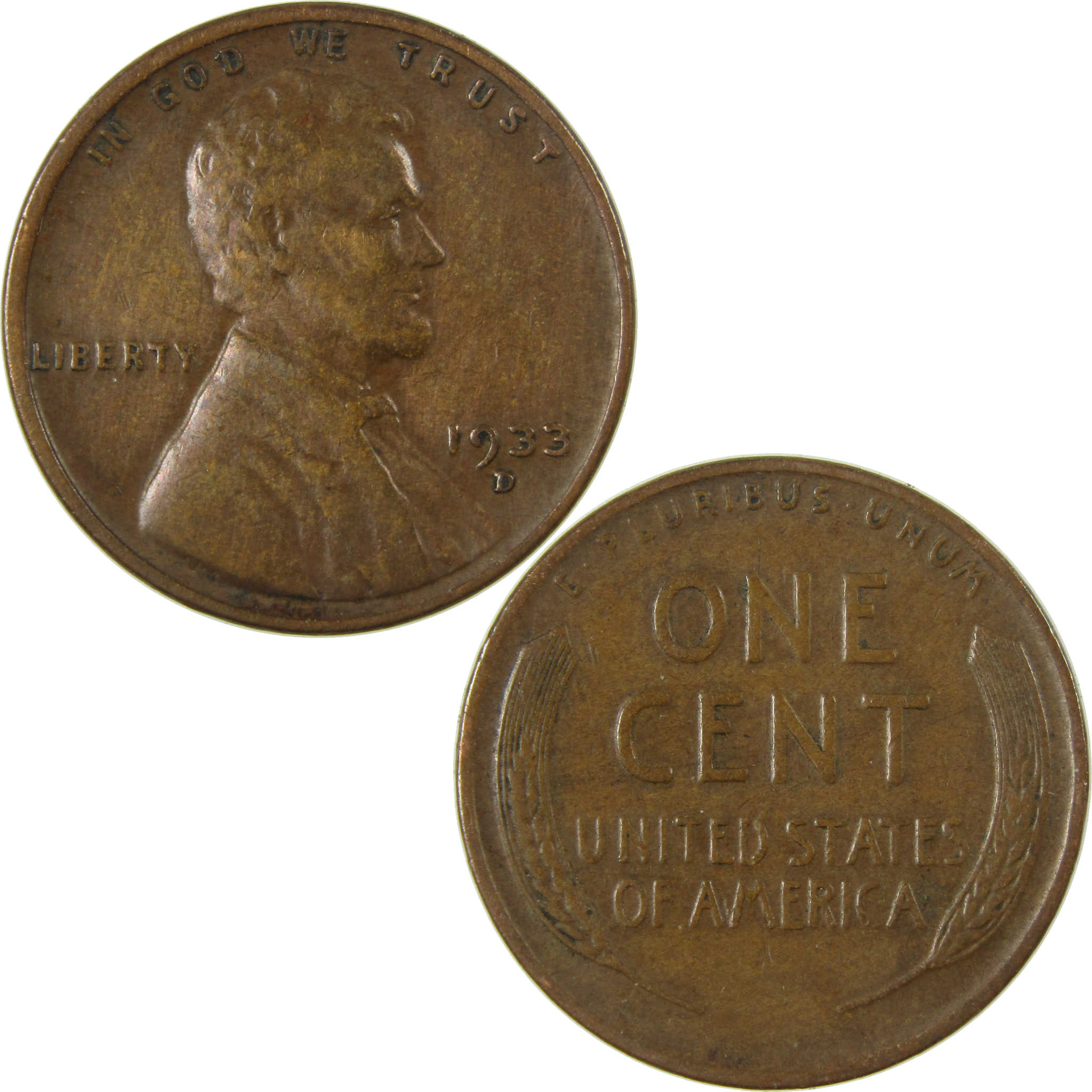 1933 D Lincoln Wheat Cent VF Very Fine Details Penny SKU:I26848