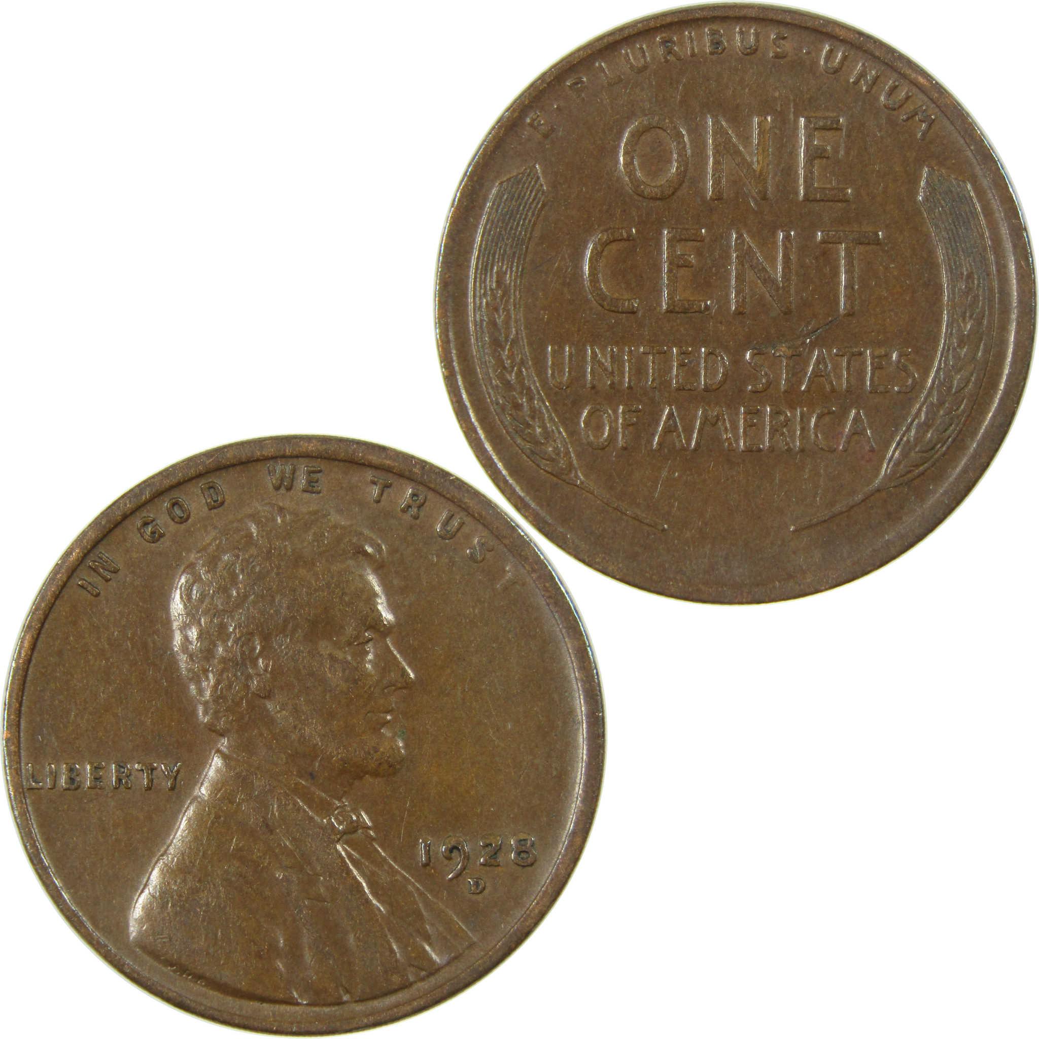 1928 D Lincoln Wheat Cent VF Very Fine Penny 1c Coin SKU:I27577
