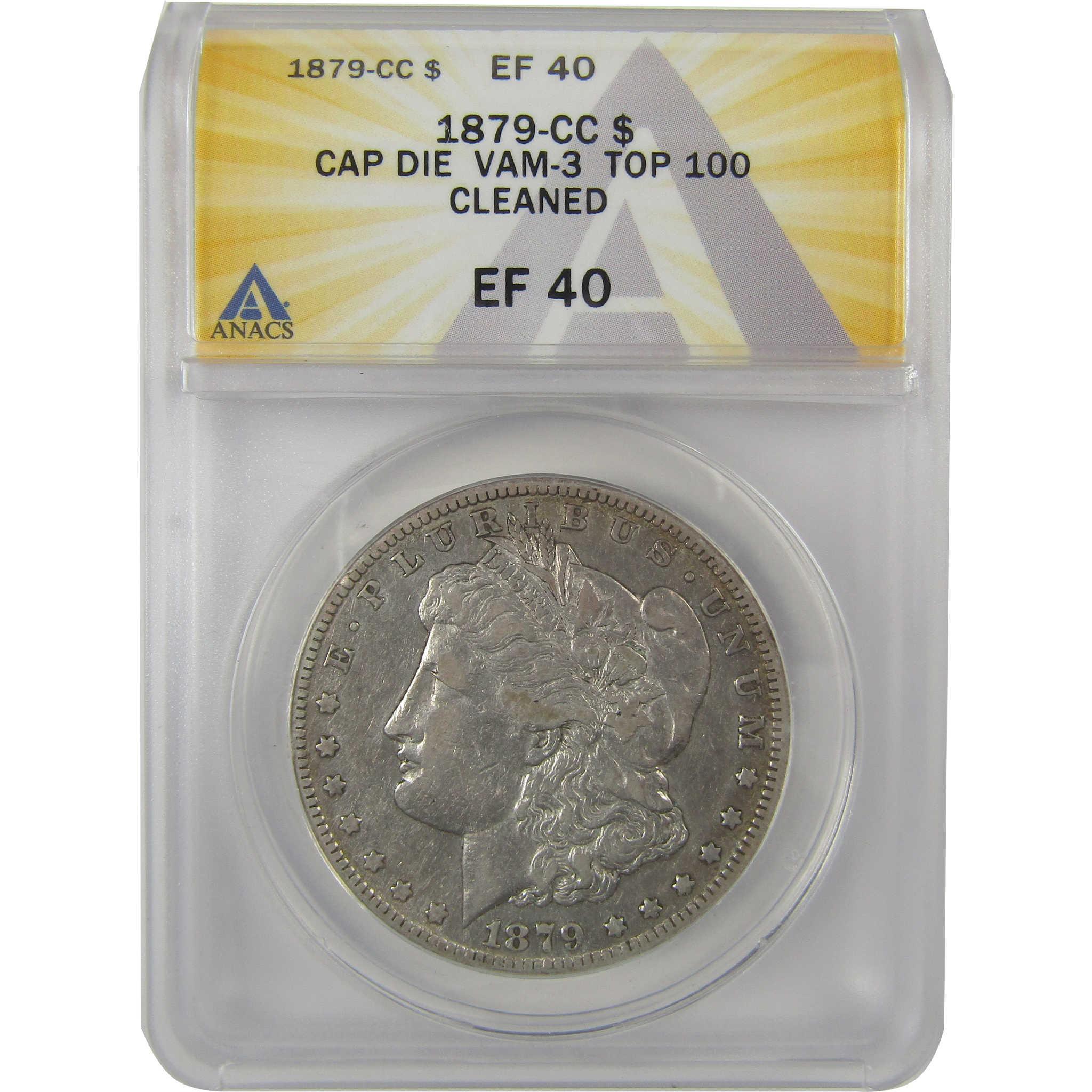1879 CC VAM-3 Capped Die Morgan Dollar EF 40 Details ANACS SKU:I21191 - Morgan coin - Morgan silver dollar - Morgan silver dollar for sale - Profile Coins & Collectibles