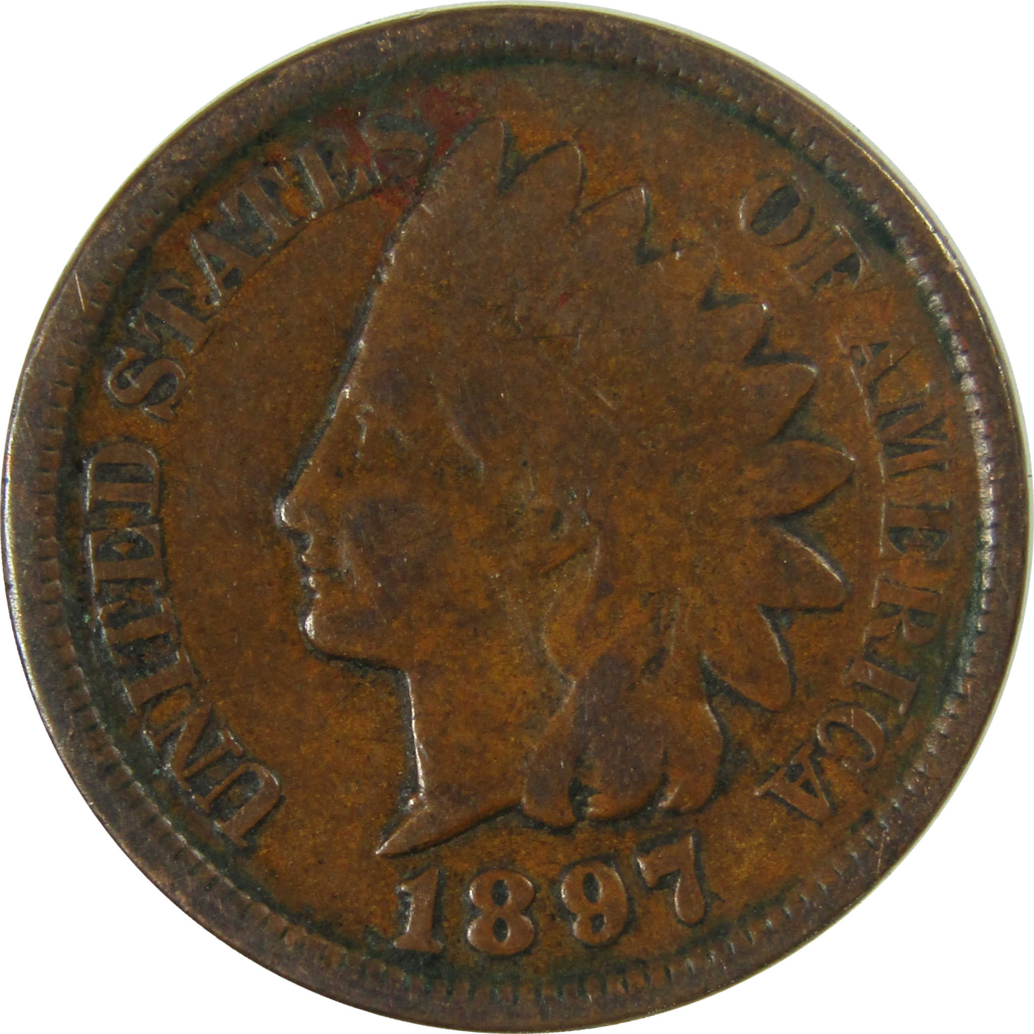 1897 Indian Head Cent VG Very Good Penny 1c Coin SKU:I26983