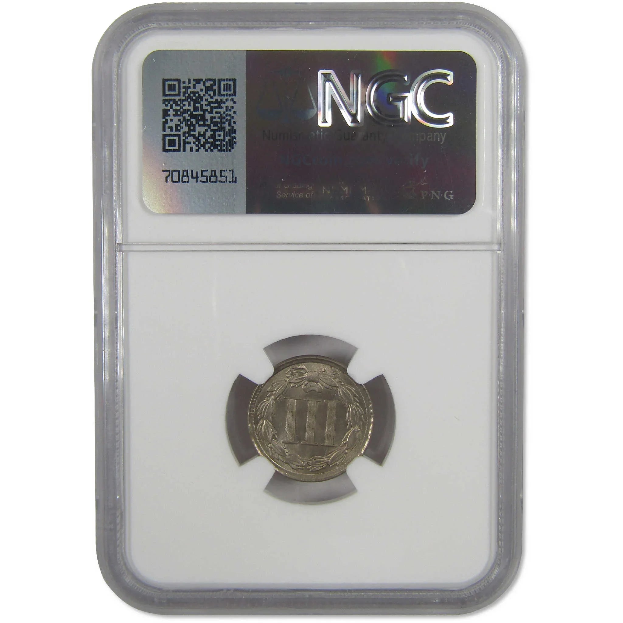 1865 Nickel Three Cent Piece MS 65 NGC Uncirculated 3c Coin