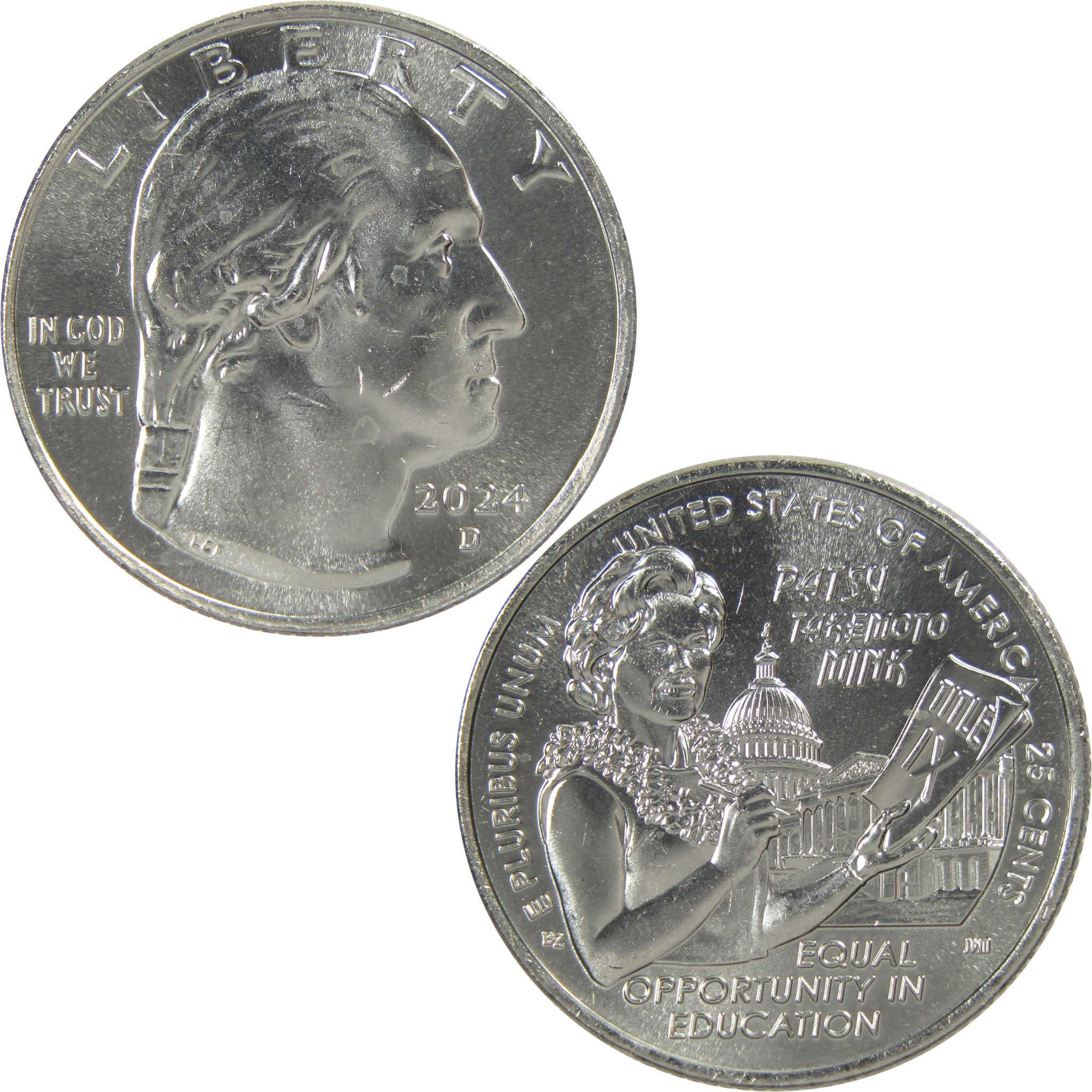 2024 D Patsy Takemoto Mink American Women Quarter Clad Uncirculated