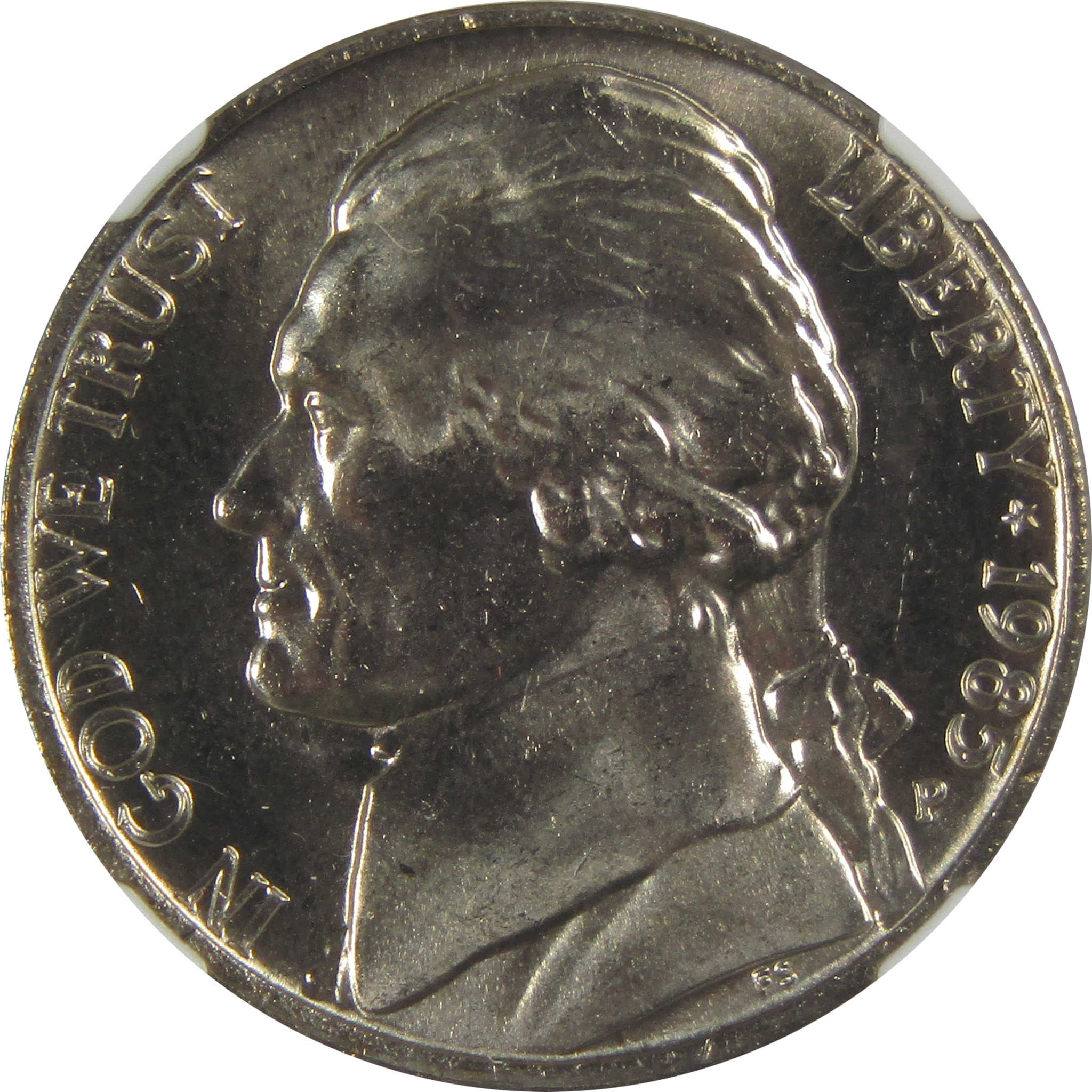 1985 P Jefferson Nickel MS 66 5FS NGC Original Bag Fragment SKU:I23508