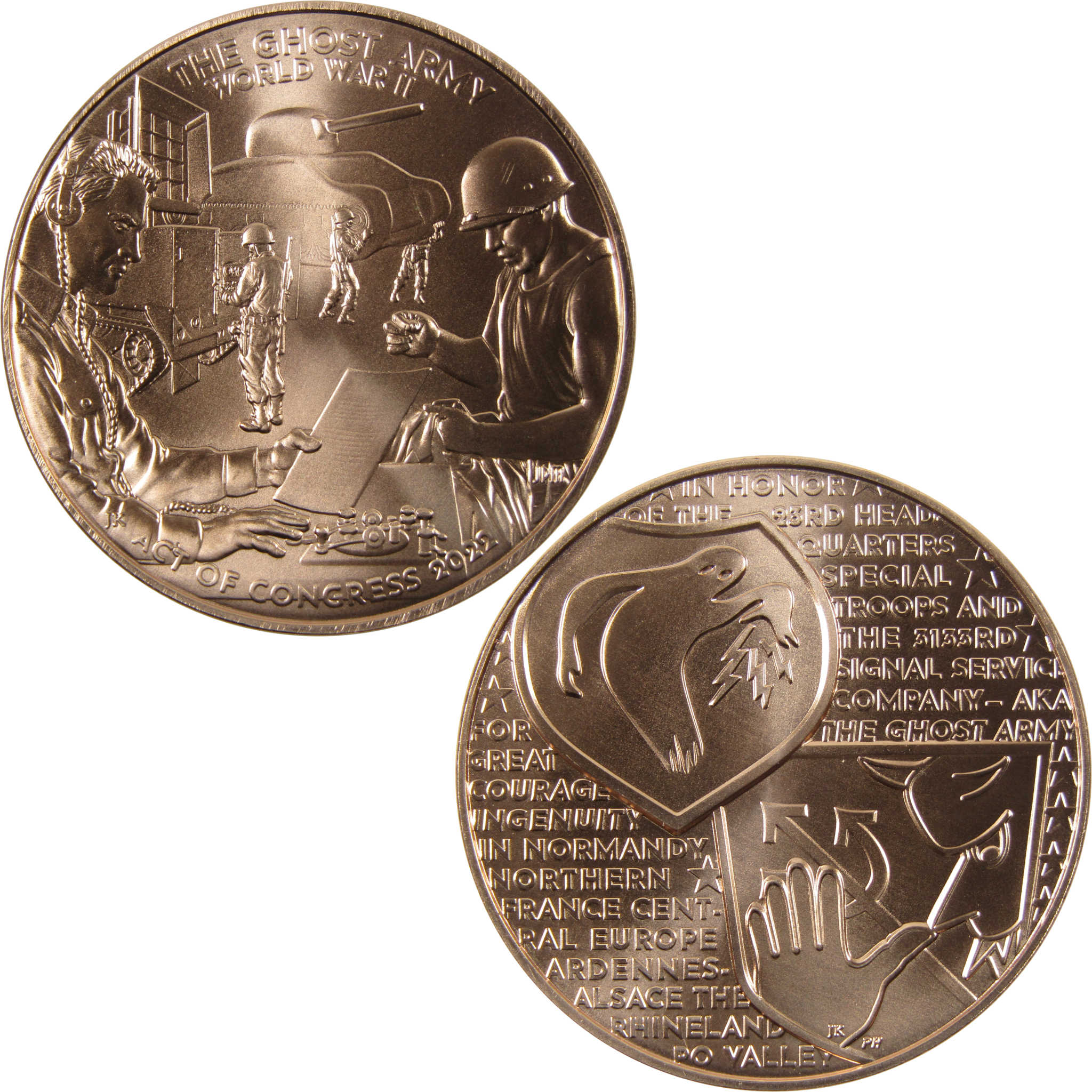 2022 The Ghost Army WW2 Round Uncirculated Copper Round SKU:I14086