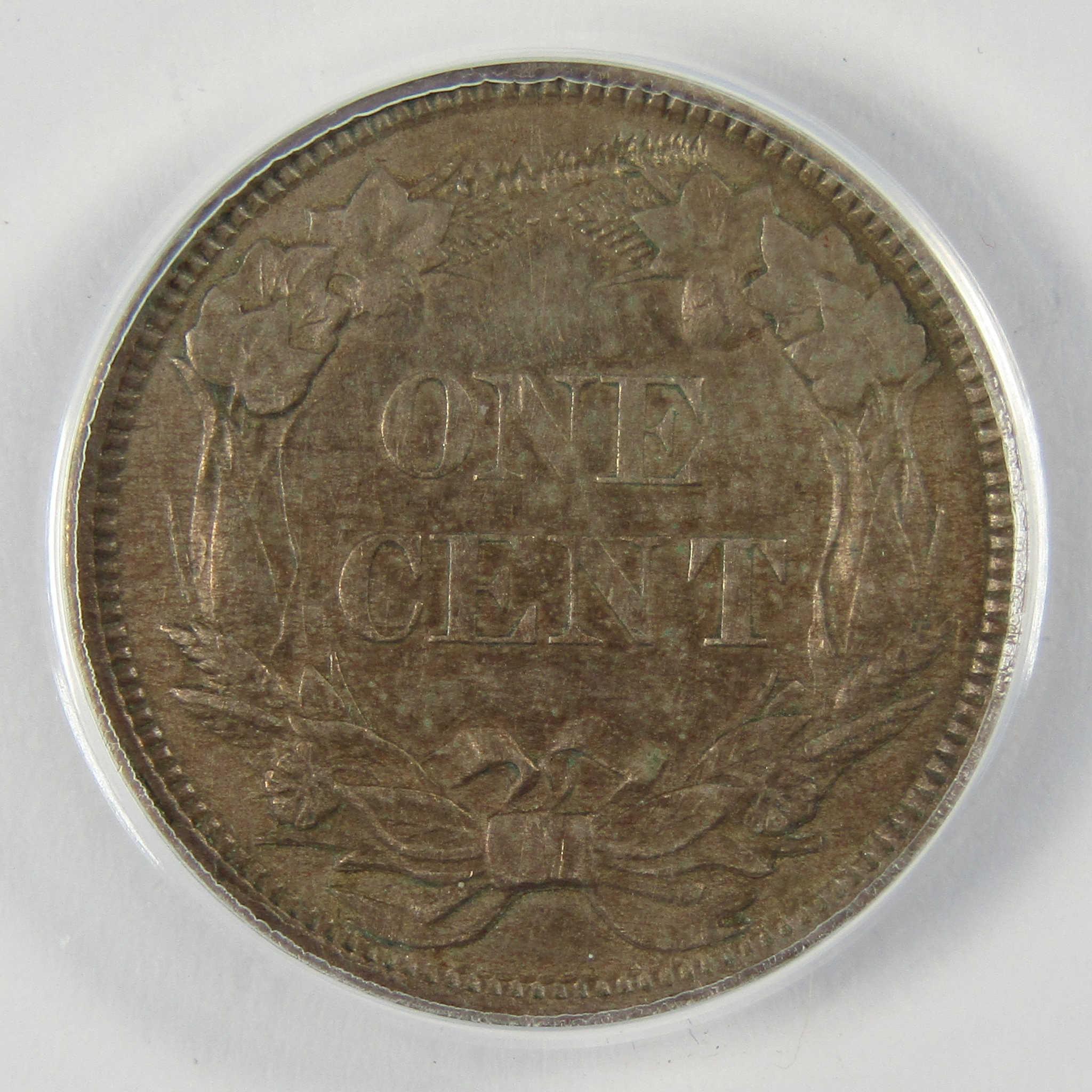 1858 Small Letters Flying Eagle Cent EF 45 Details ANACS SKU:CP628